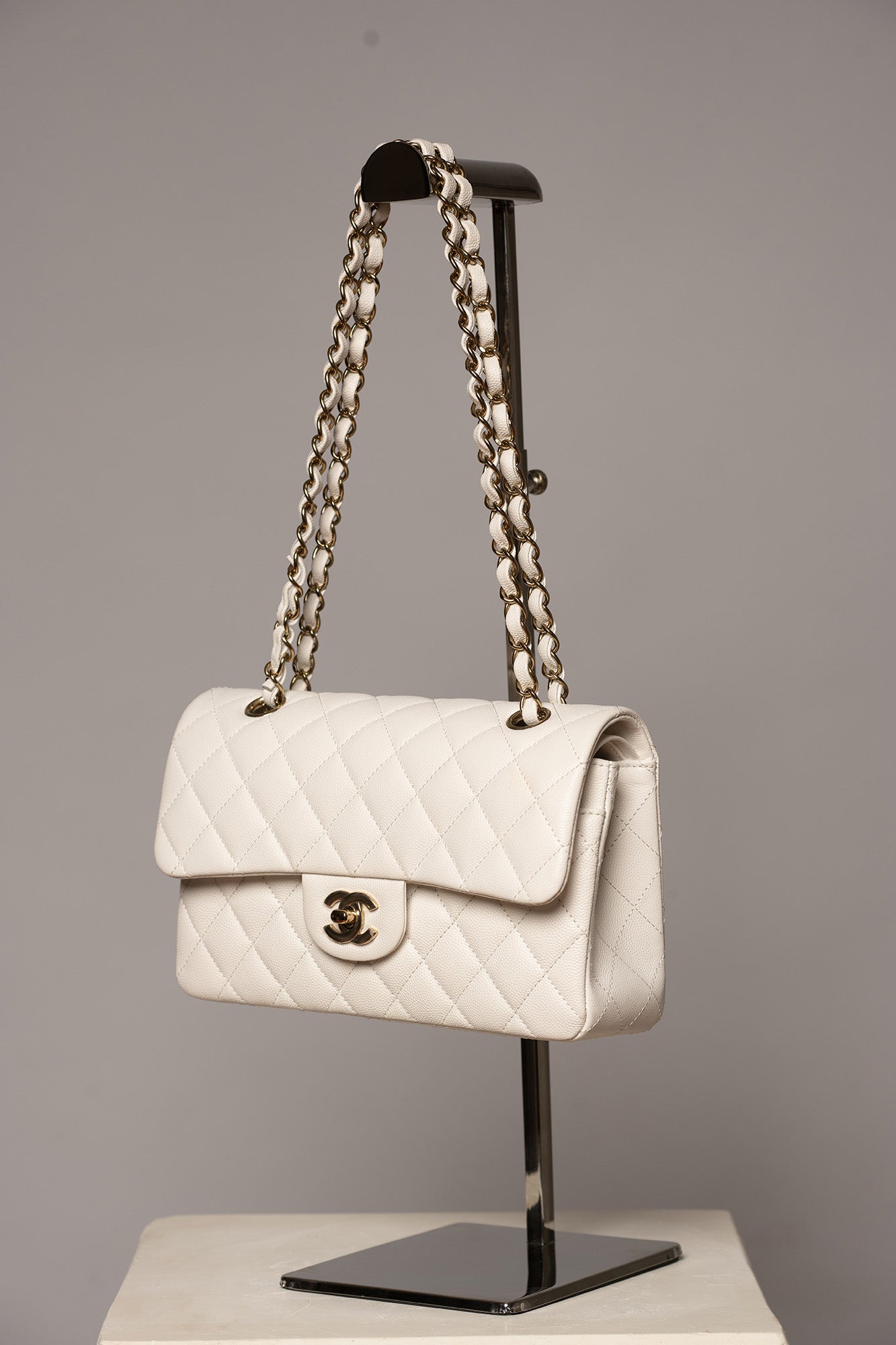 Rare CHANEL Classic Double Flap Caviar Bag Small