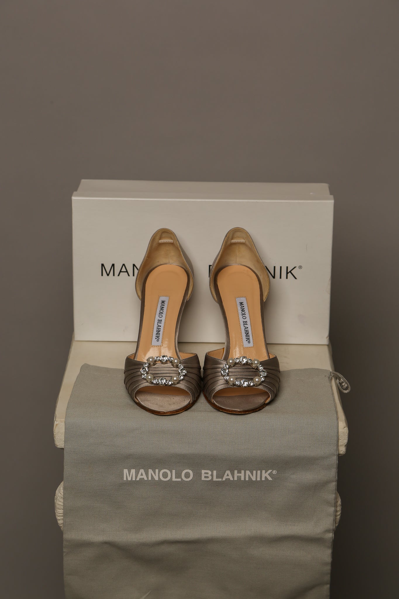 MANOLO BLAHNIK Silver Sandals