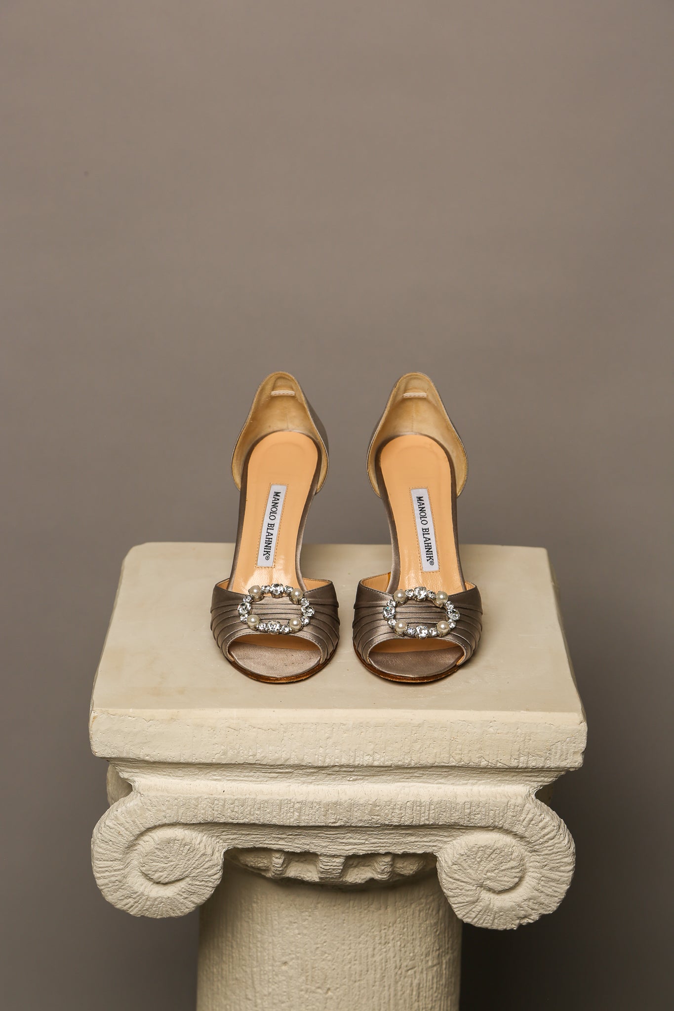 MANOLO BLAHNIK Silver Sandals