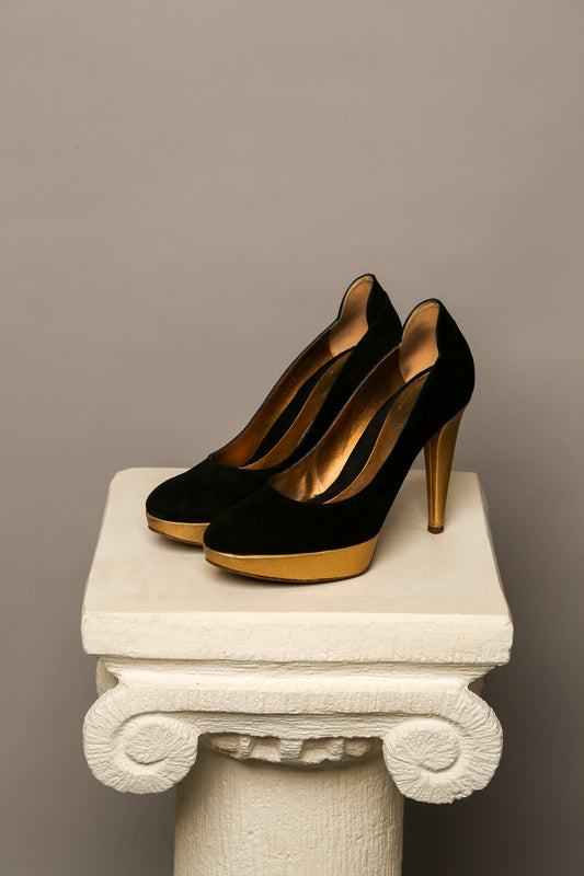 SERGIO ROSSI Suede Leather Pumps
