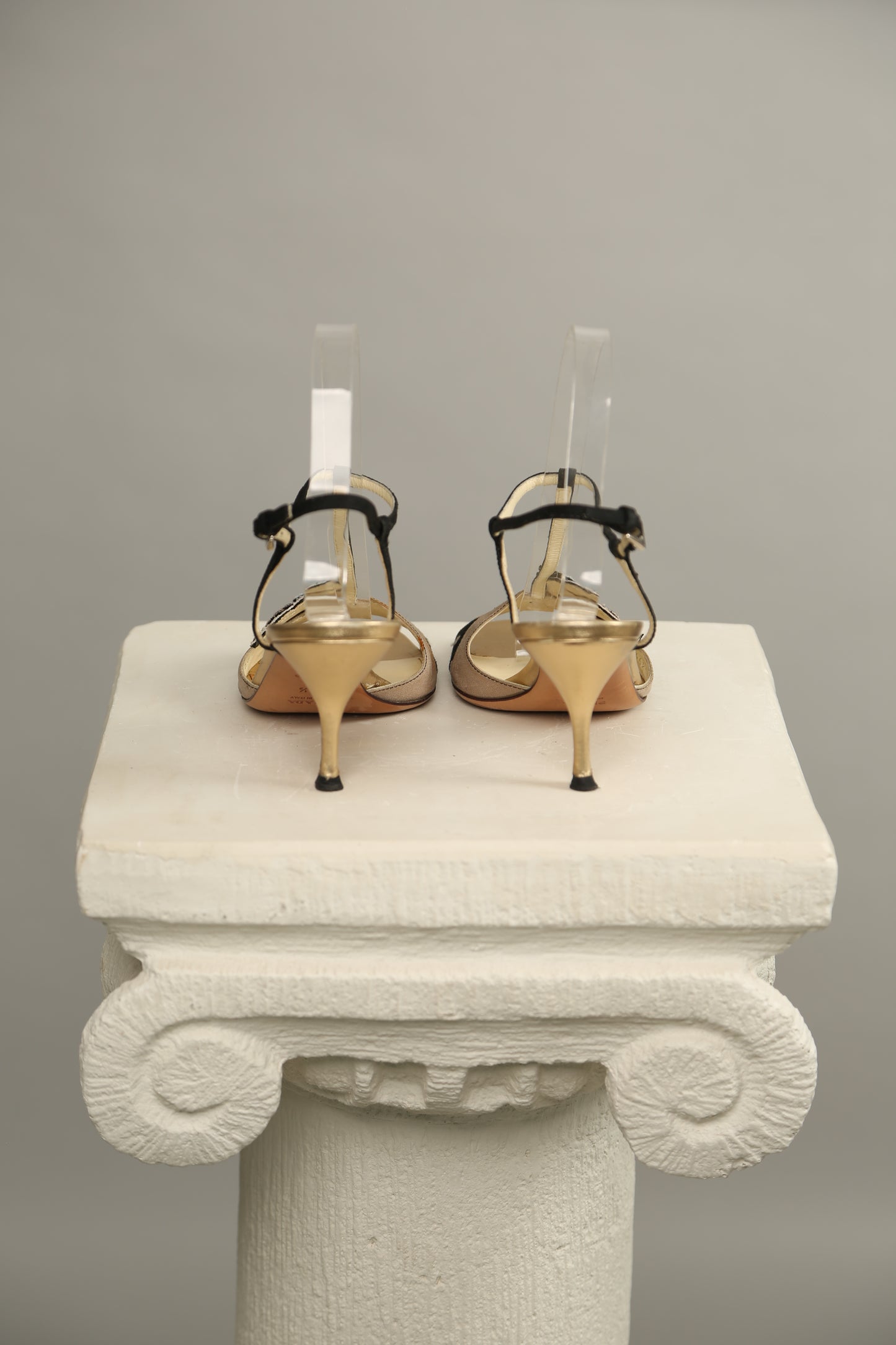 PRADA Gold Flower Sandals
