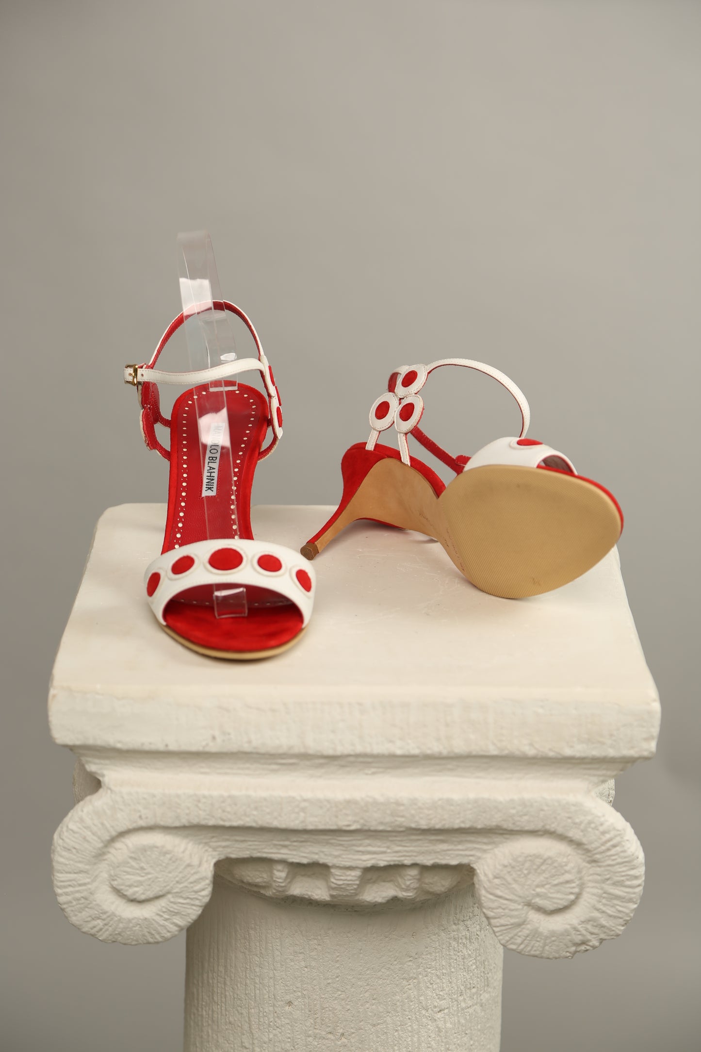 Extremely Rare MANOLO BLAHNIK Red-White Sandals