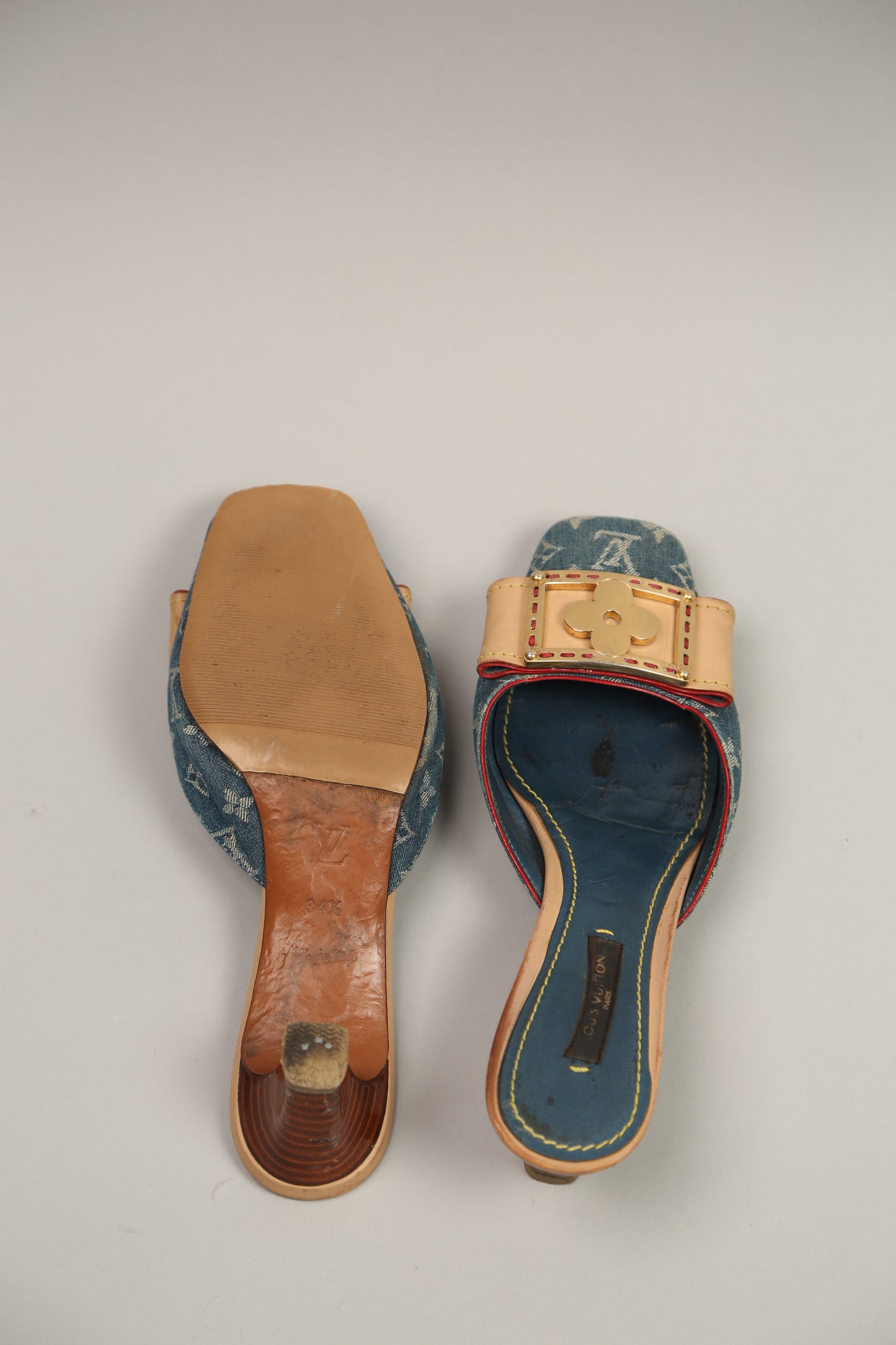 LOUIS VUITTON Denim Monogram Mules