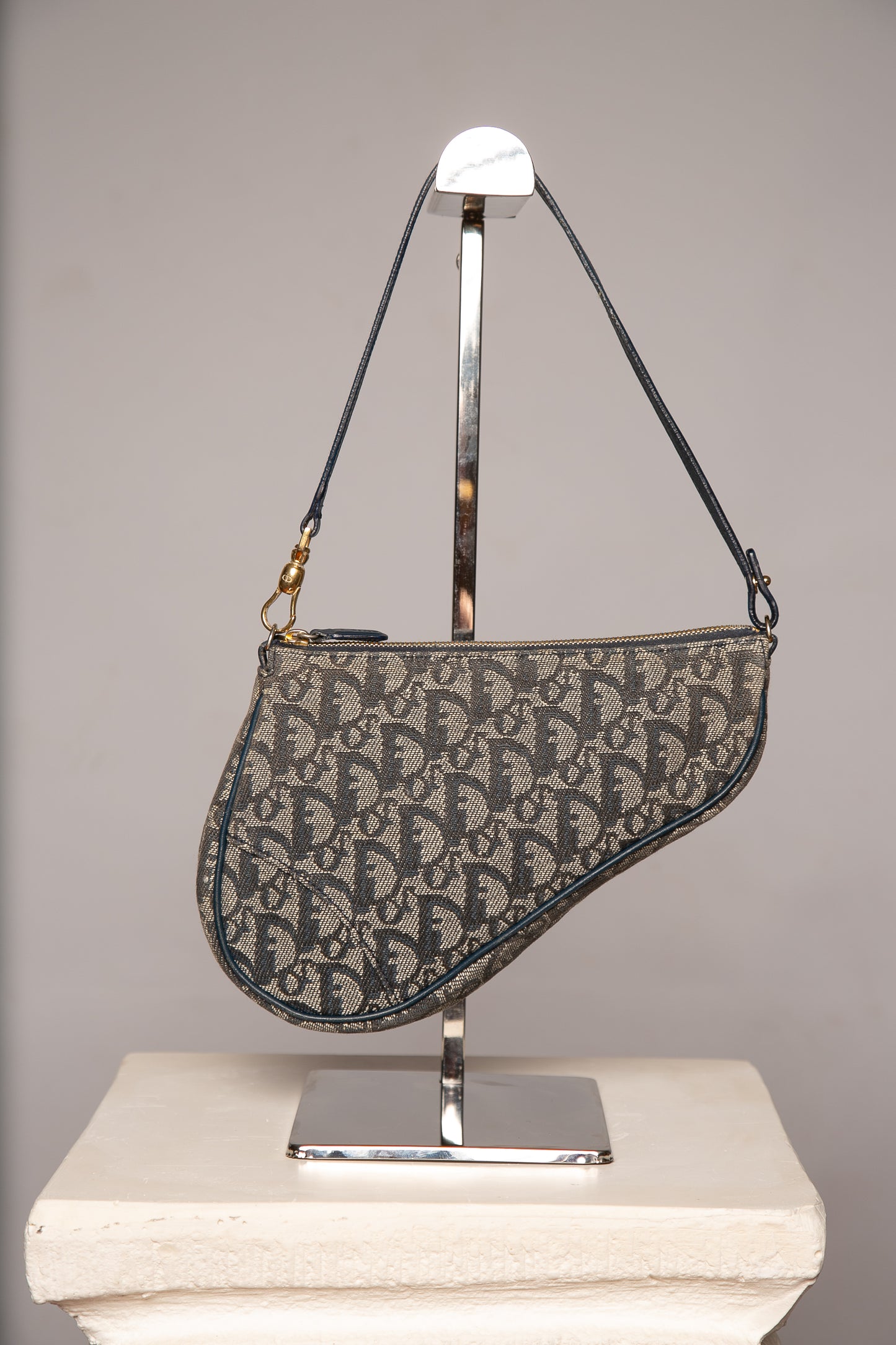 CHRISTIAN DIOR Trotter Blue Saddle Pochette