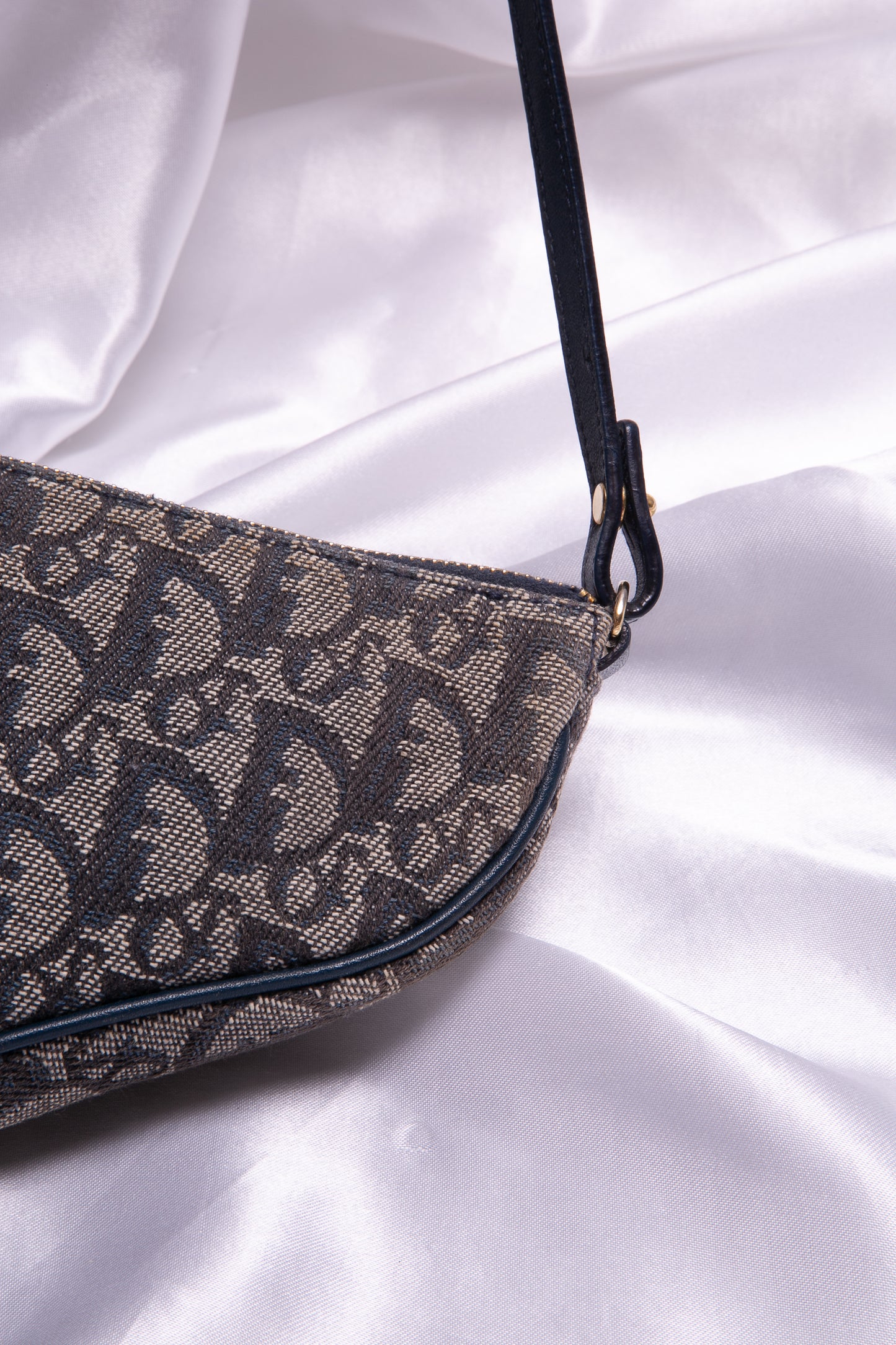 CHRISTIAN DIOR Trotter Blue Saddle Pochette