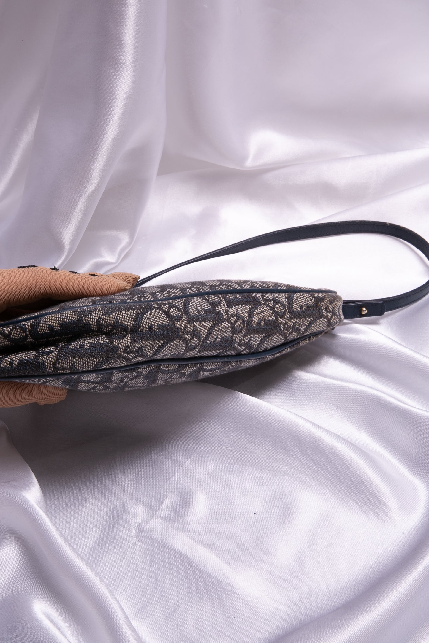 CHRISTIAN DIOR Trotter Blue Saddle Pochette