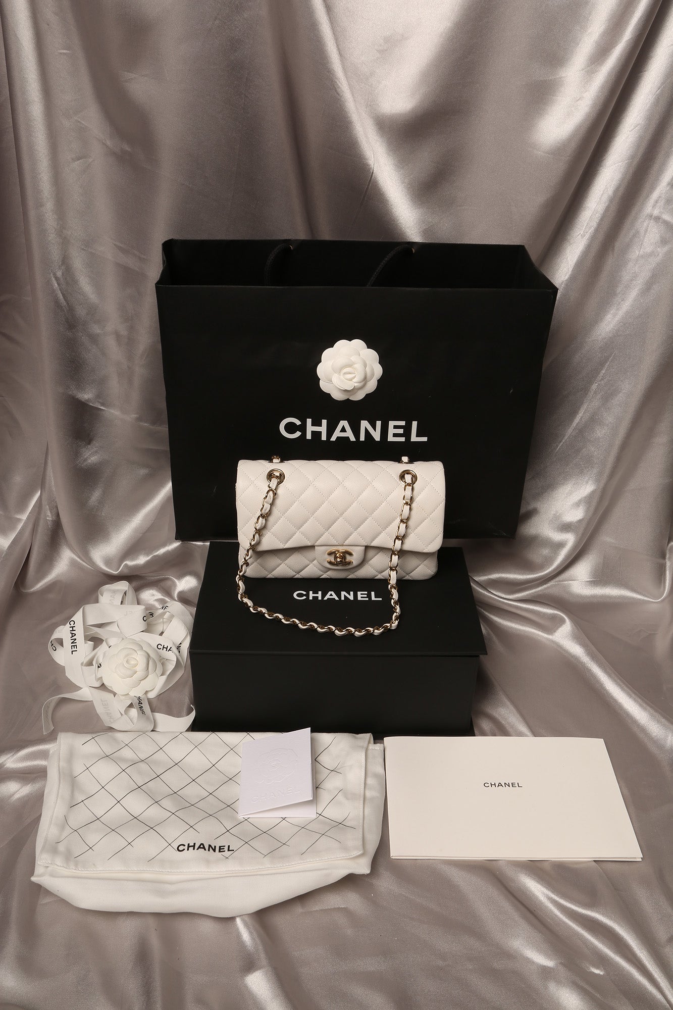 Rare CHANEL Classic Double Flap Caviar Bag Small