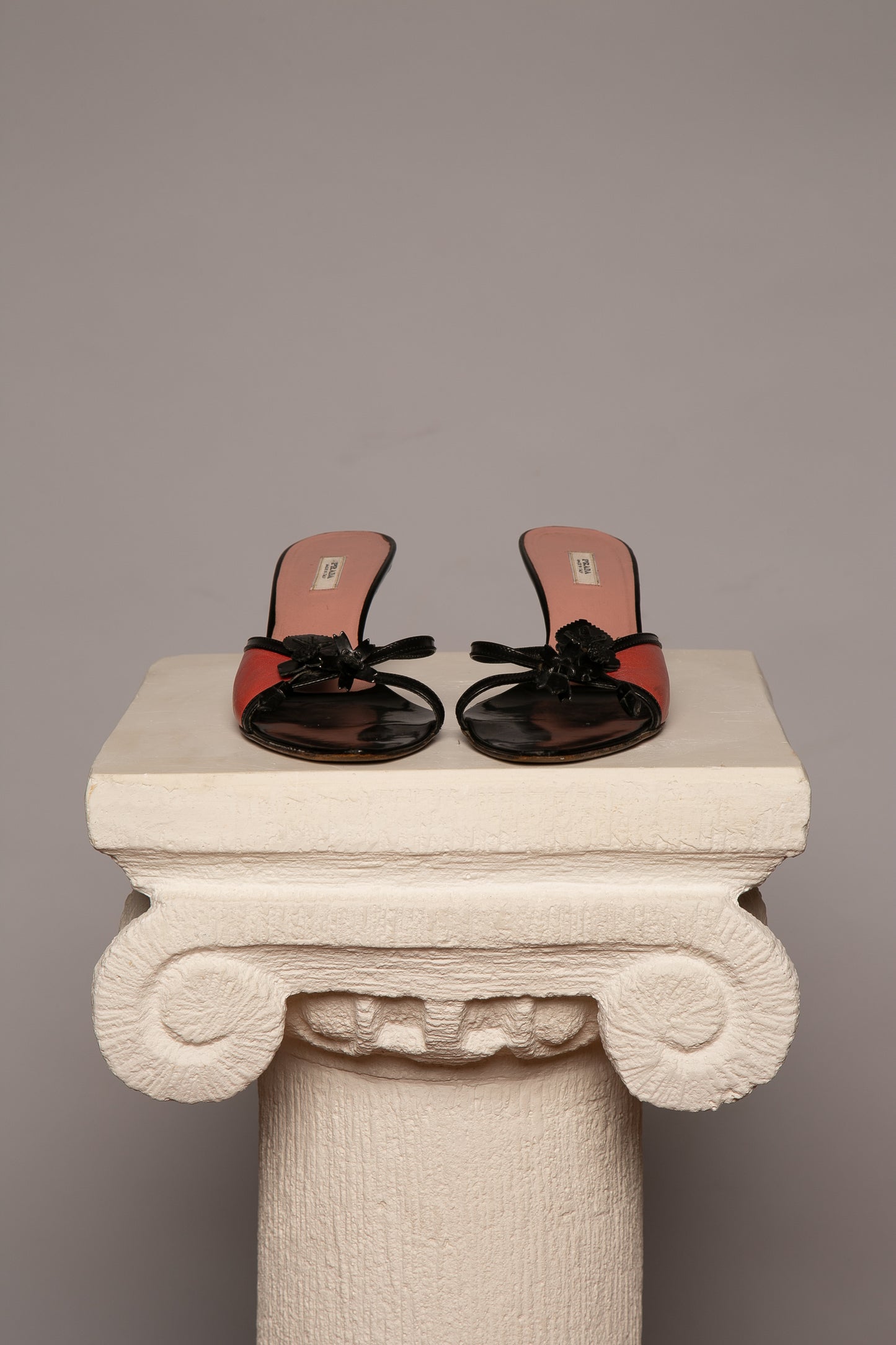 Extremely Rare Prada Pink & Black Floral Sandals