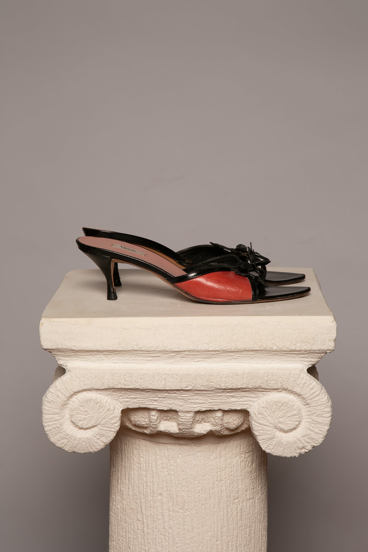 Extremely Rare Prada Pink & Black Floral Sandals