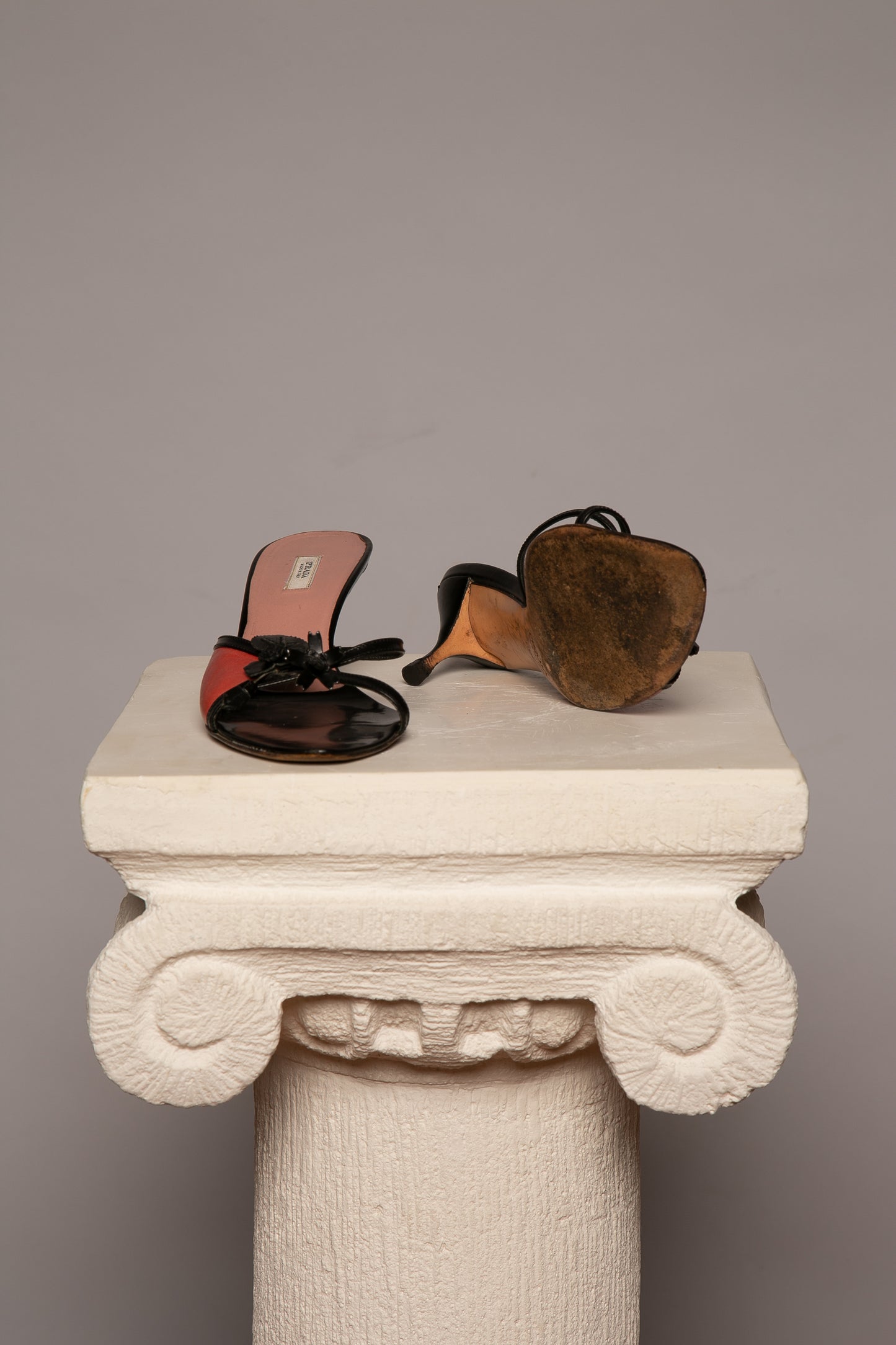 Extremely Rare Prada Pink & Black Floral Sandals