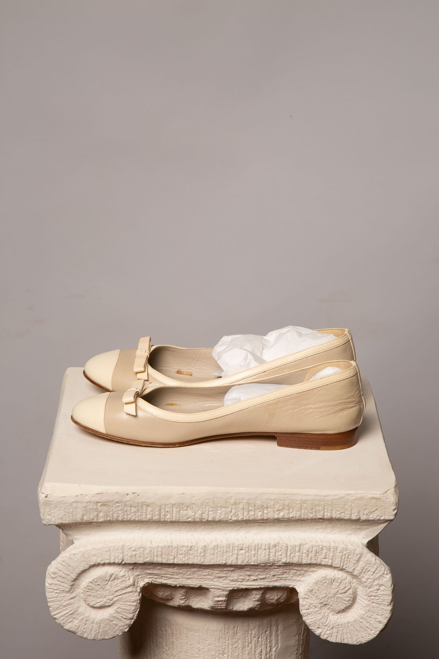 Extremely Rare CHANEL Beige Ballet Flats