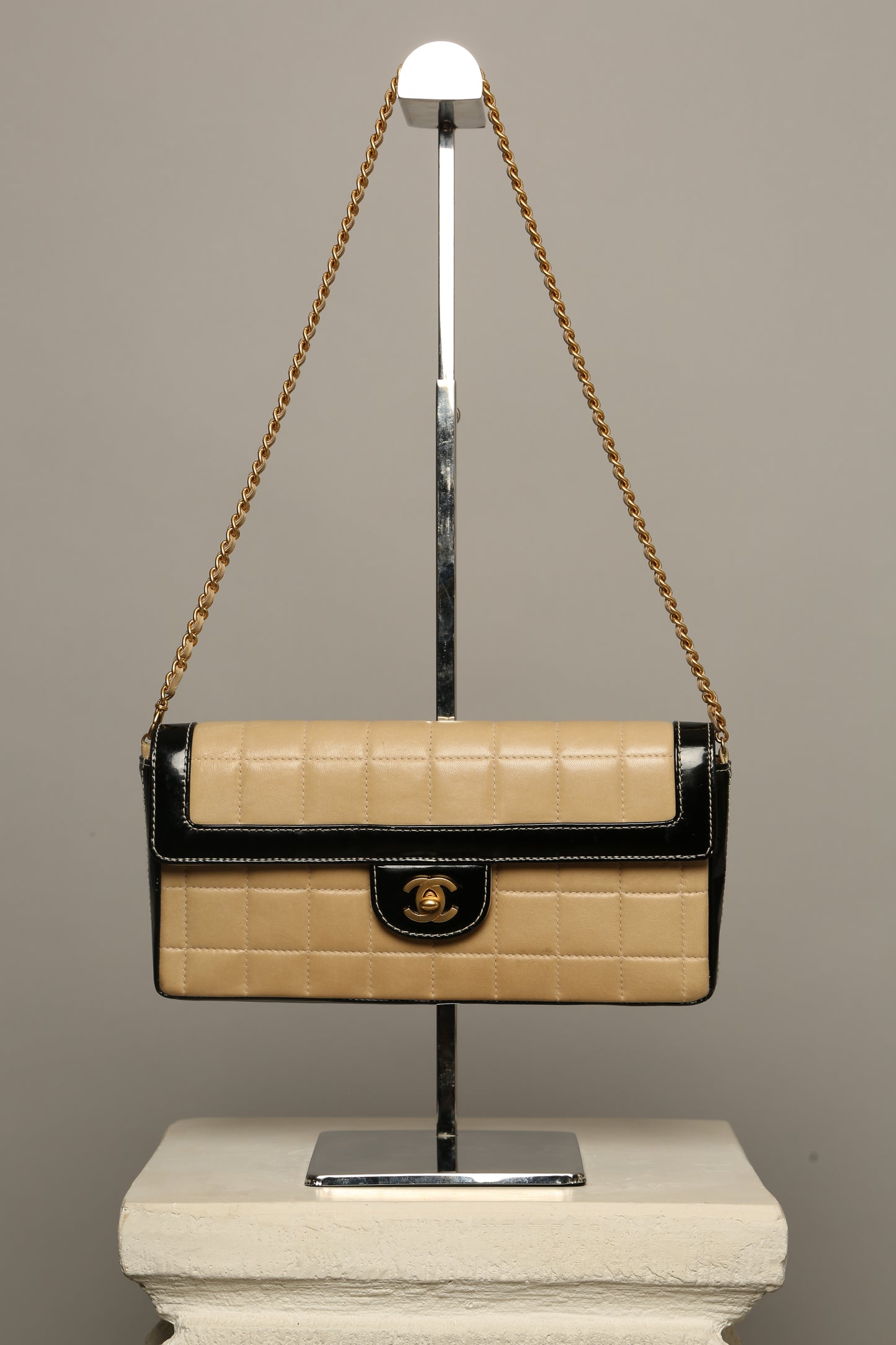 Chanel East West Chocolate Bar Flap Bag