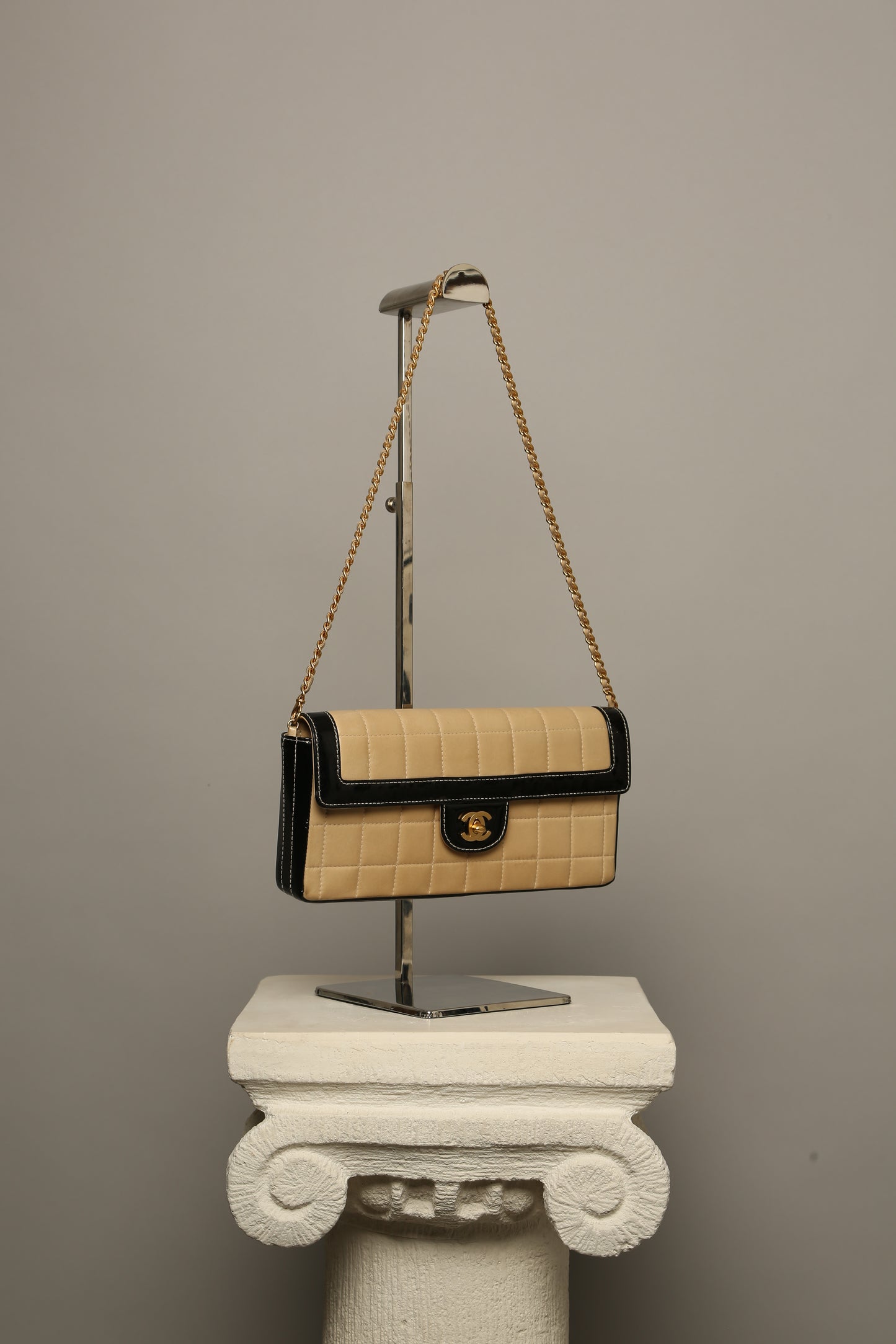 Chanel East West Chocolate Bar Flap Bag
