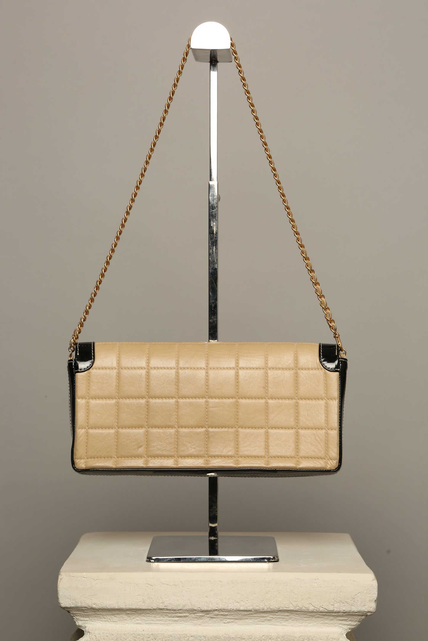 Chanel East West Chocolate Bar Flap Bag