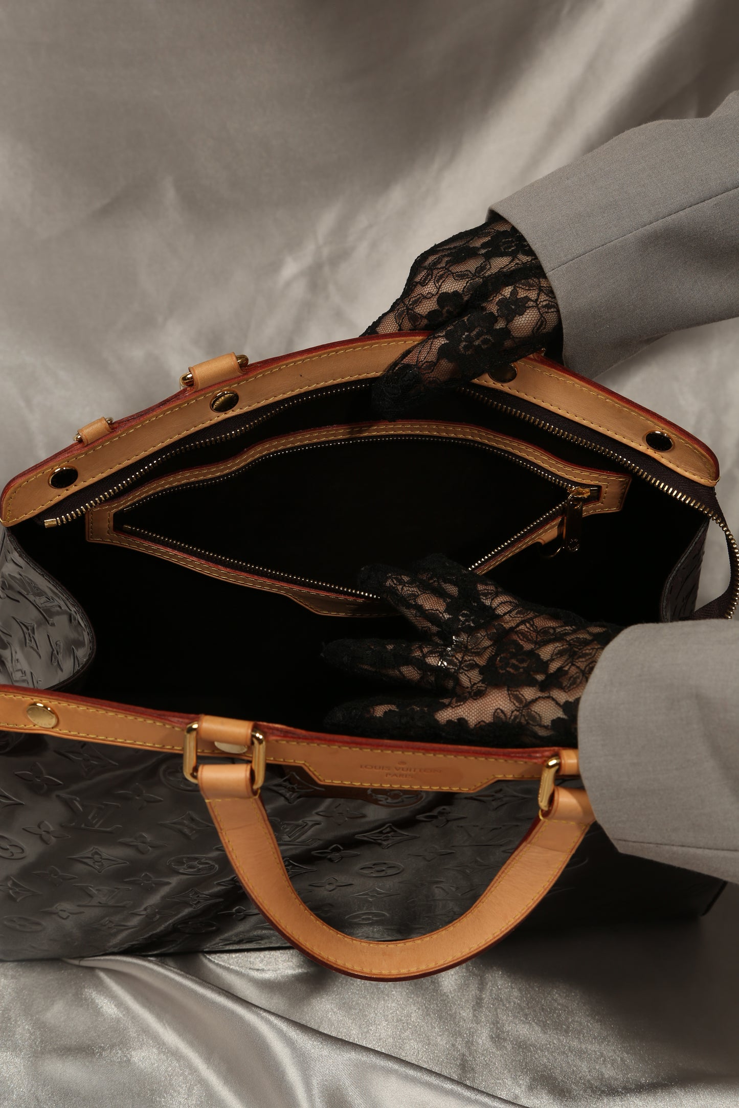 LOUIS VUITTON Amarante Monogram Vernis Brea GM Bag