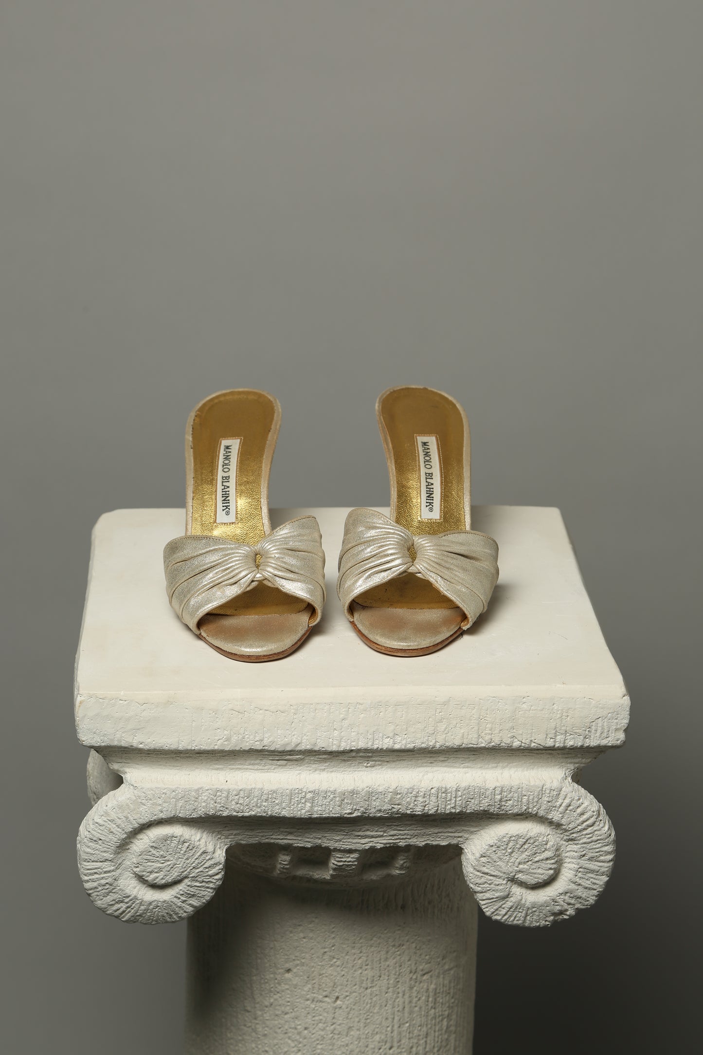 Manolo Blahnik Metallic Sandals