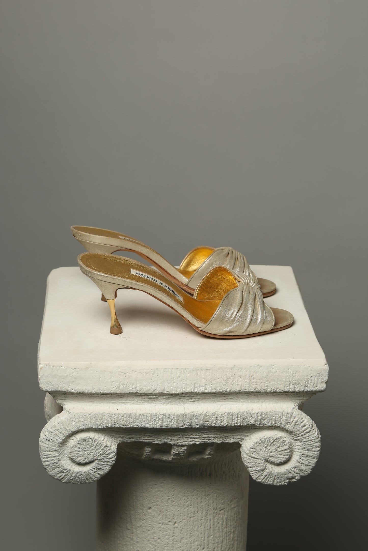 Manolo Blahnik Metallic Sandals