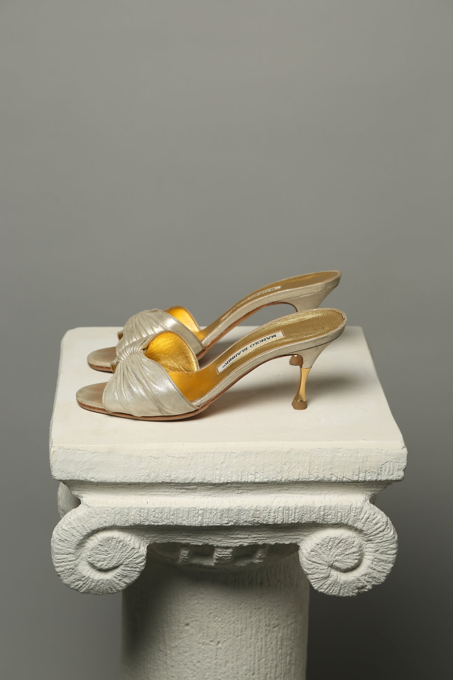 Manolo Blahnik Metallic Sandals