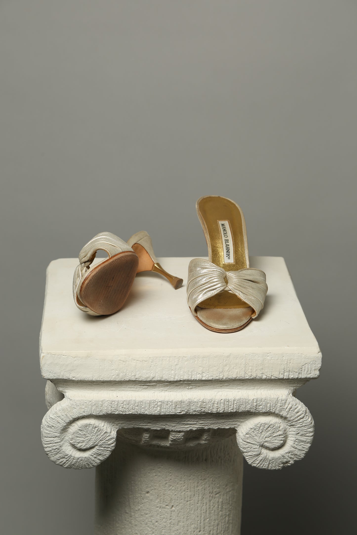 Manolo Blahnik Metallic Sandals