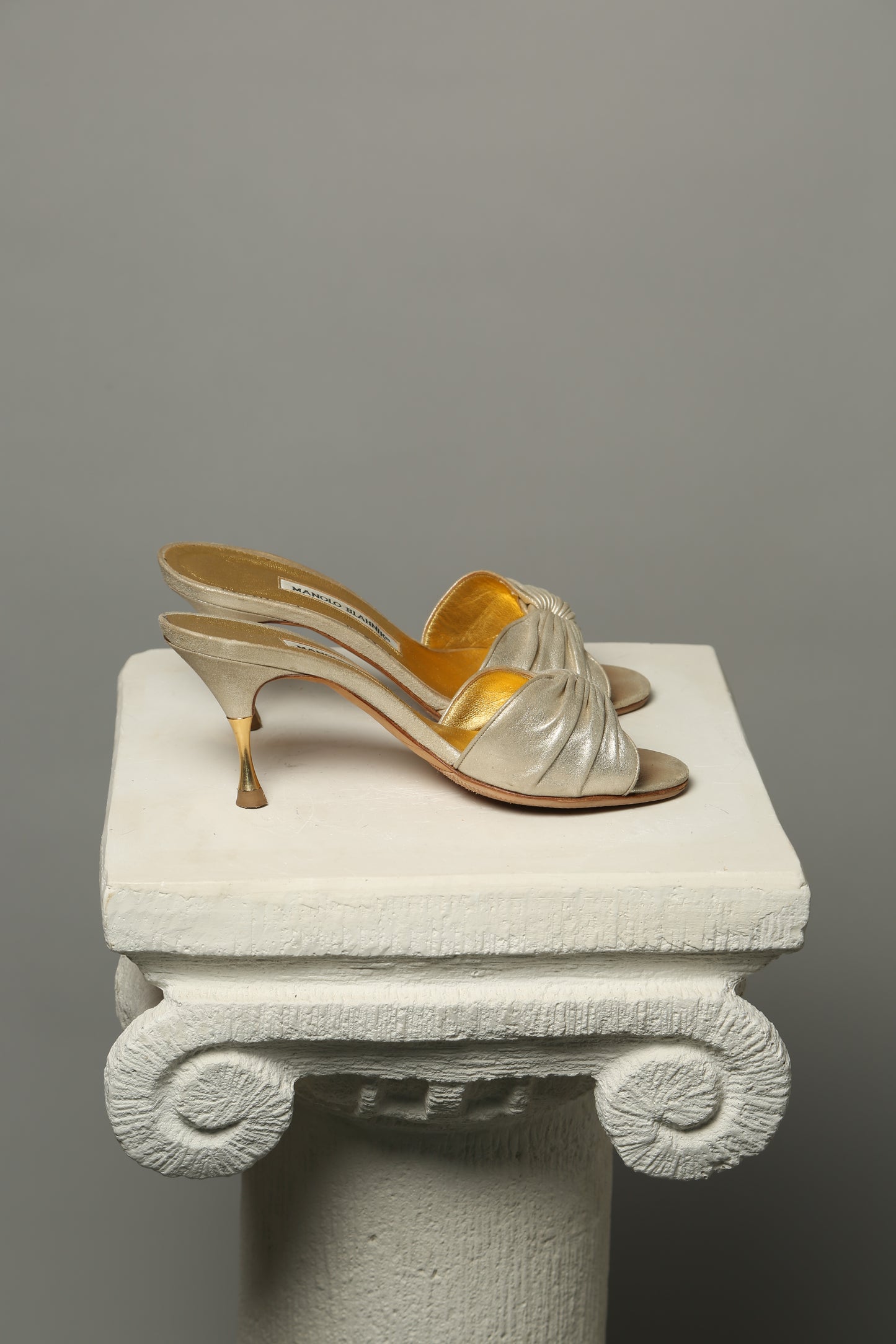 Manolo Blahnik Metallic Sandals