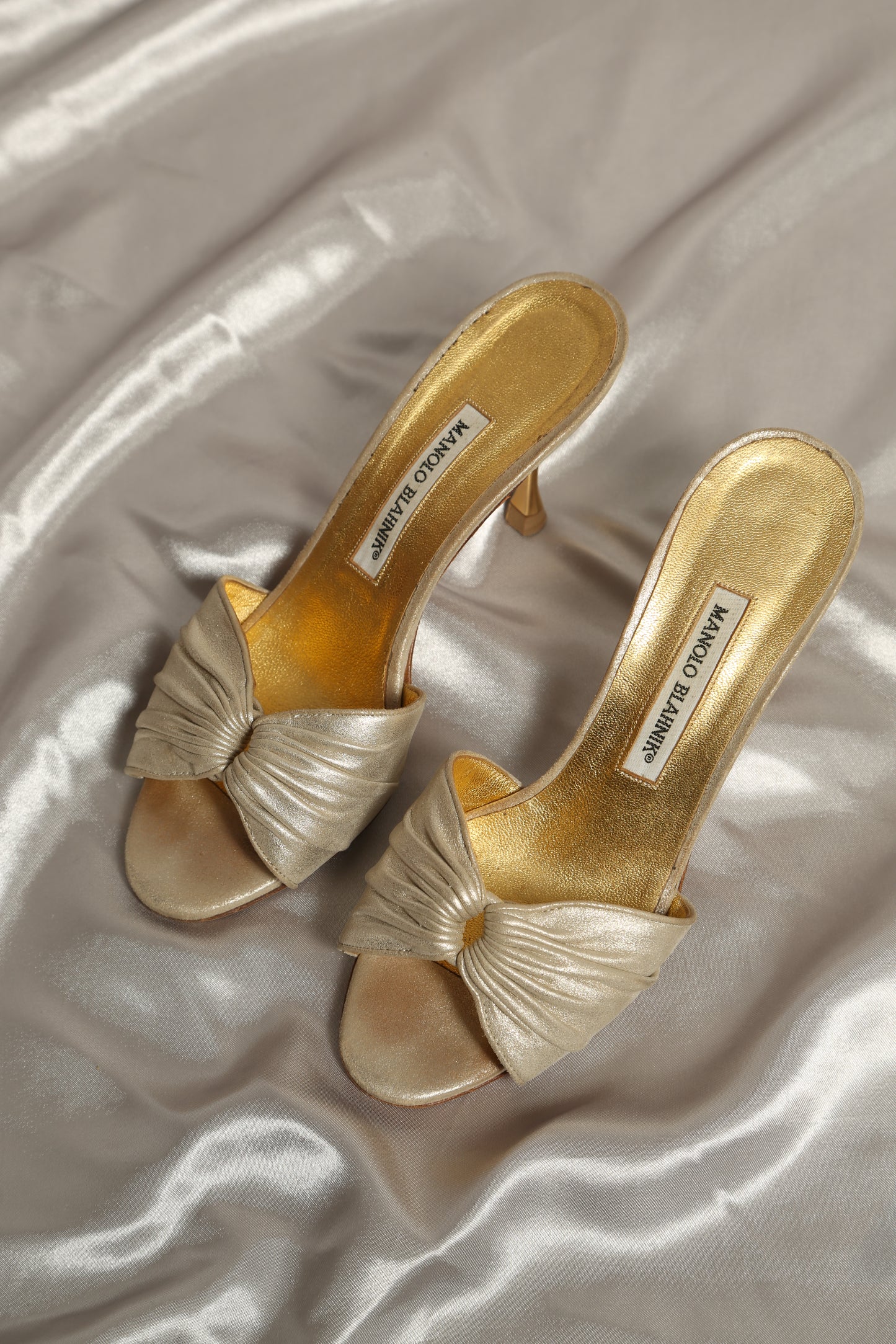 Manolo Blahnik Metallic Sandals