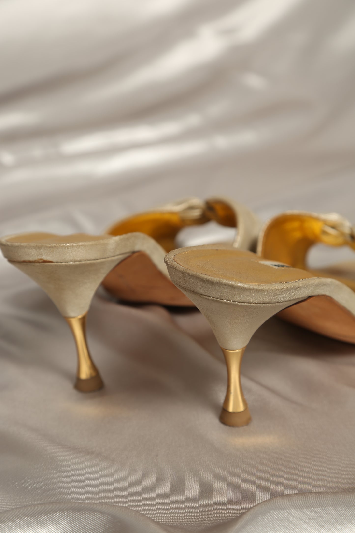Manolo Blahnik Metallic Sandals