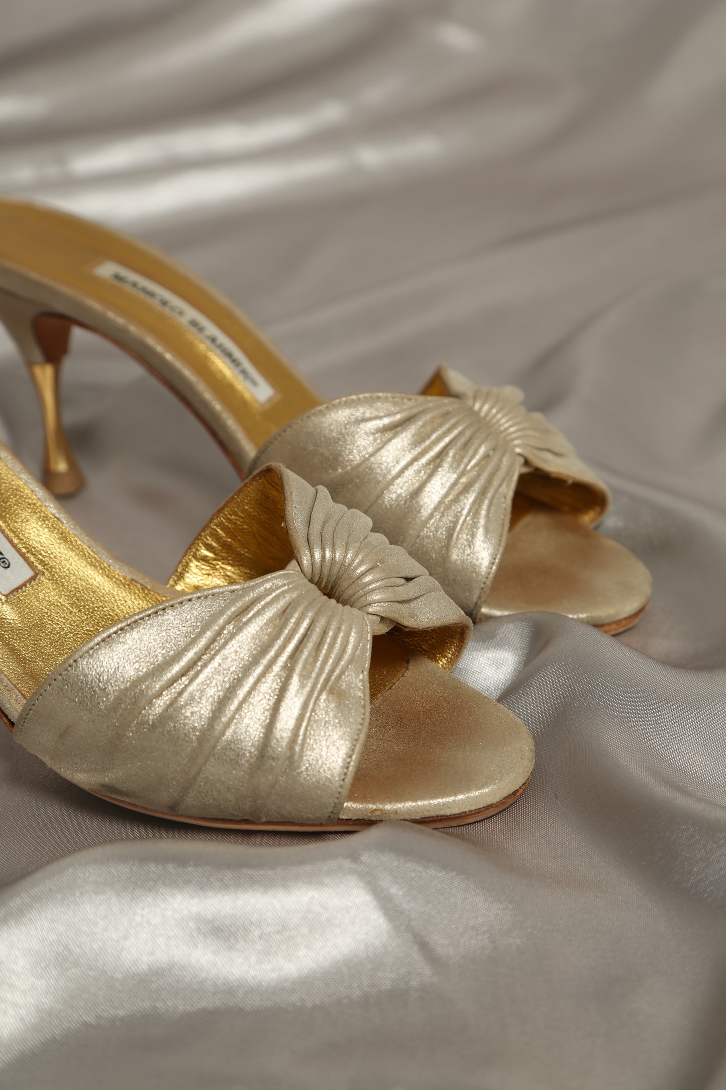 Manolo Blahnik Metallic Sandals