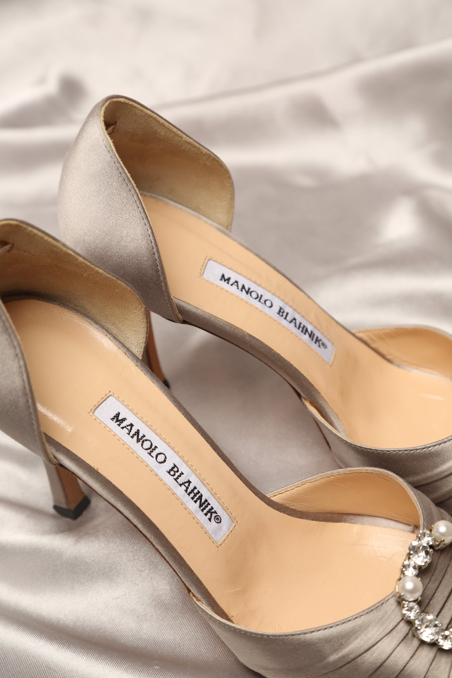 MANOLO BLAHNIK Silver Sandals