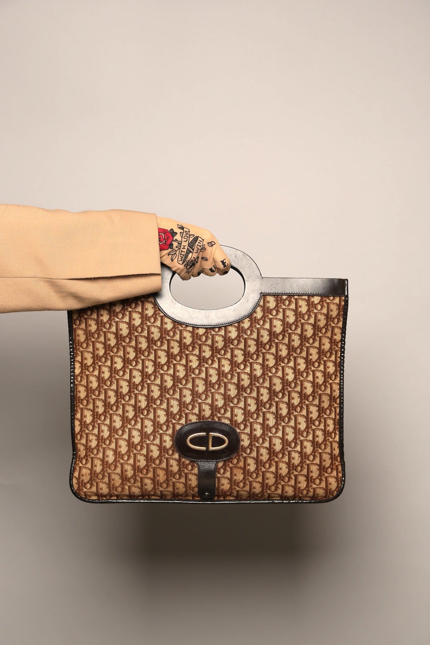 CHRISTAN DIOR Monogram Clutch/Tote Bag