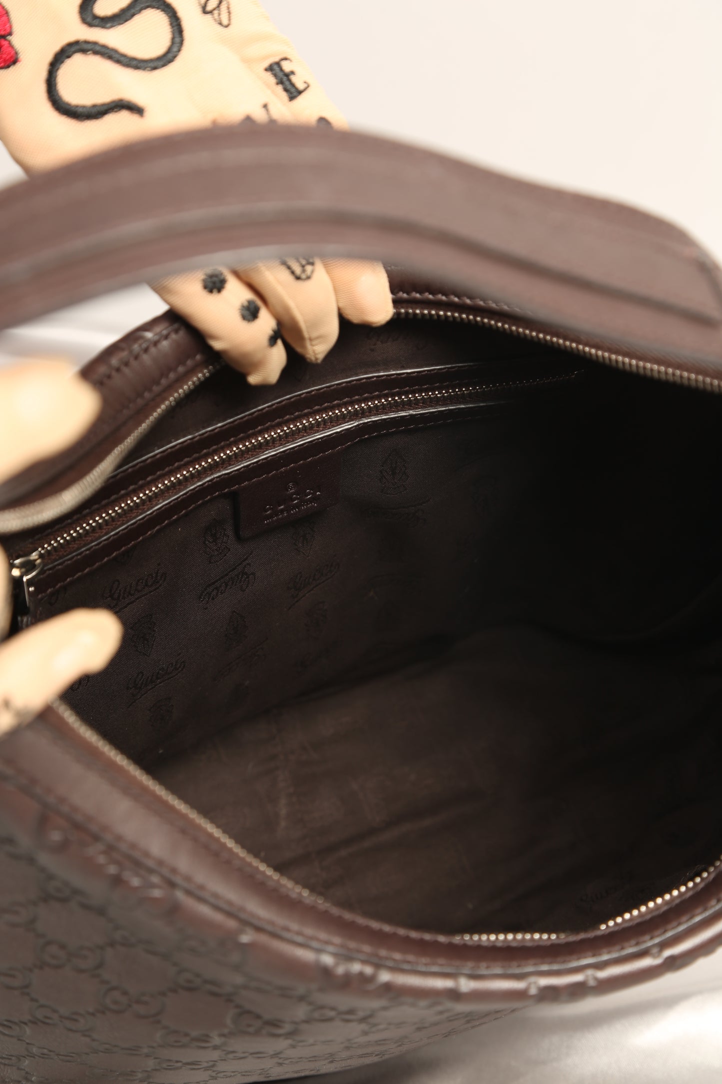 GUCCI GG Leather Hobo Bag