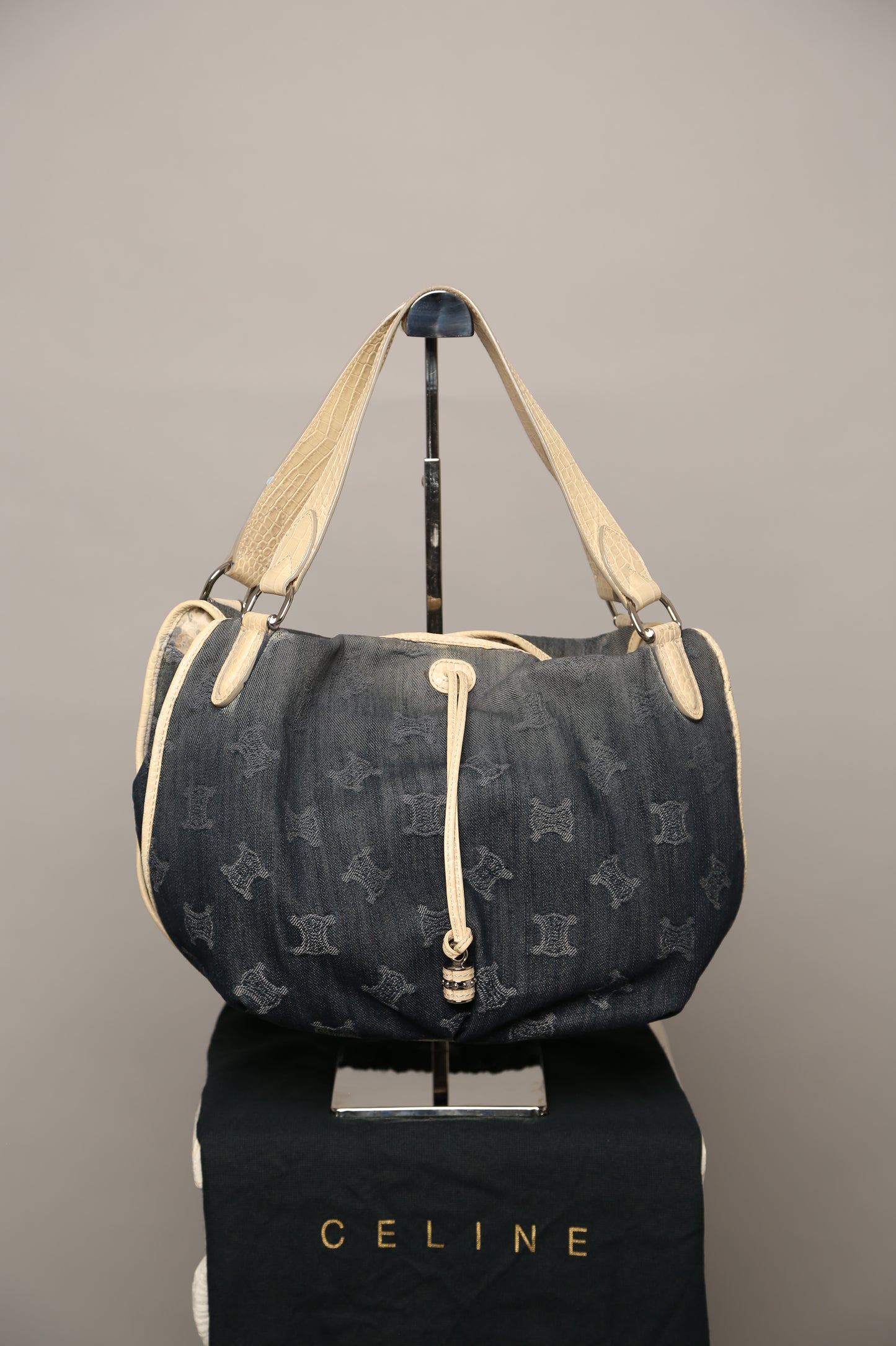 Rare CELINE Denim Celine Hobo Bag