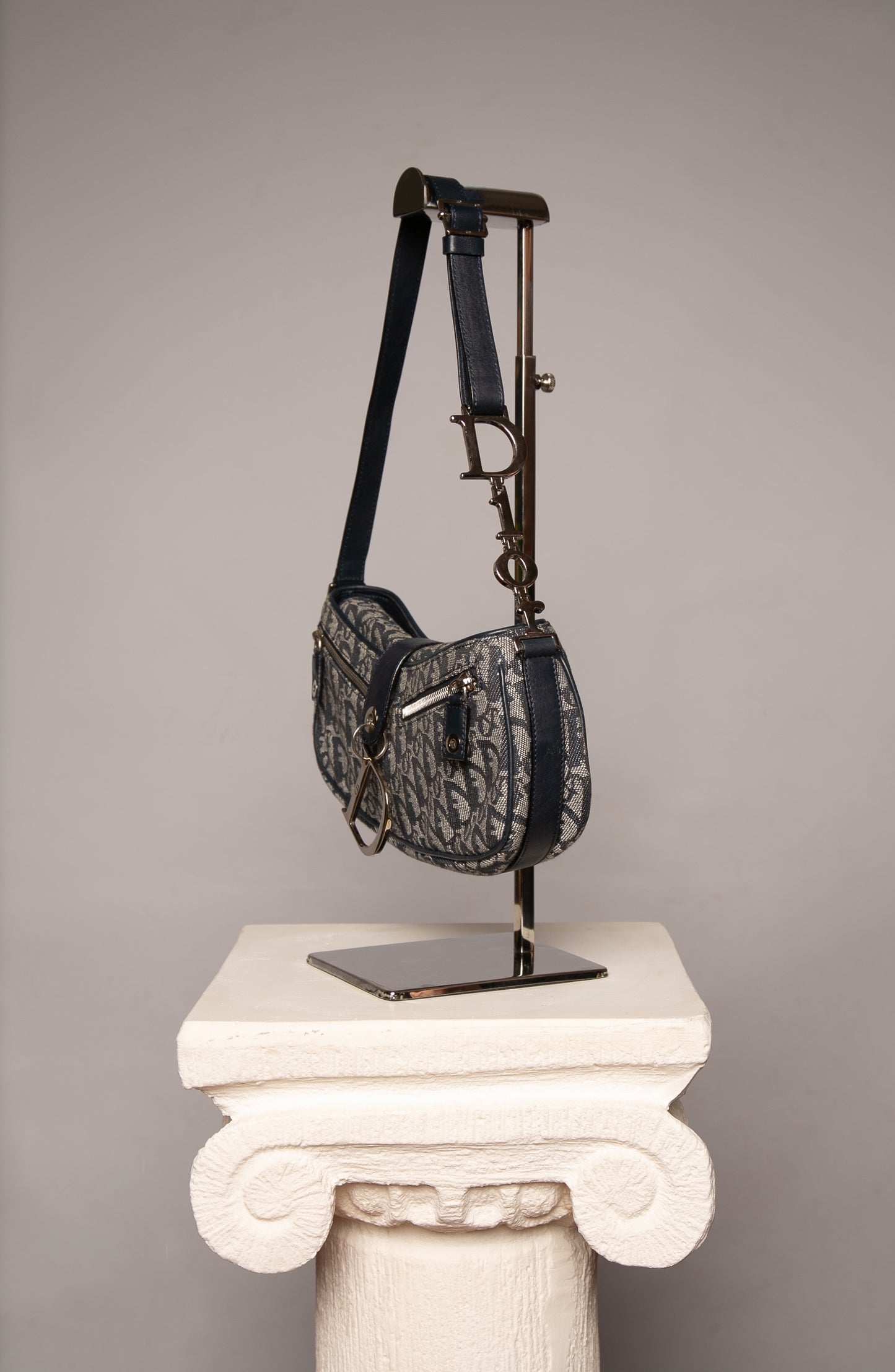 Extremely Rare CHRISTIAN DIOR Blue Trotter Shoulder Bag