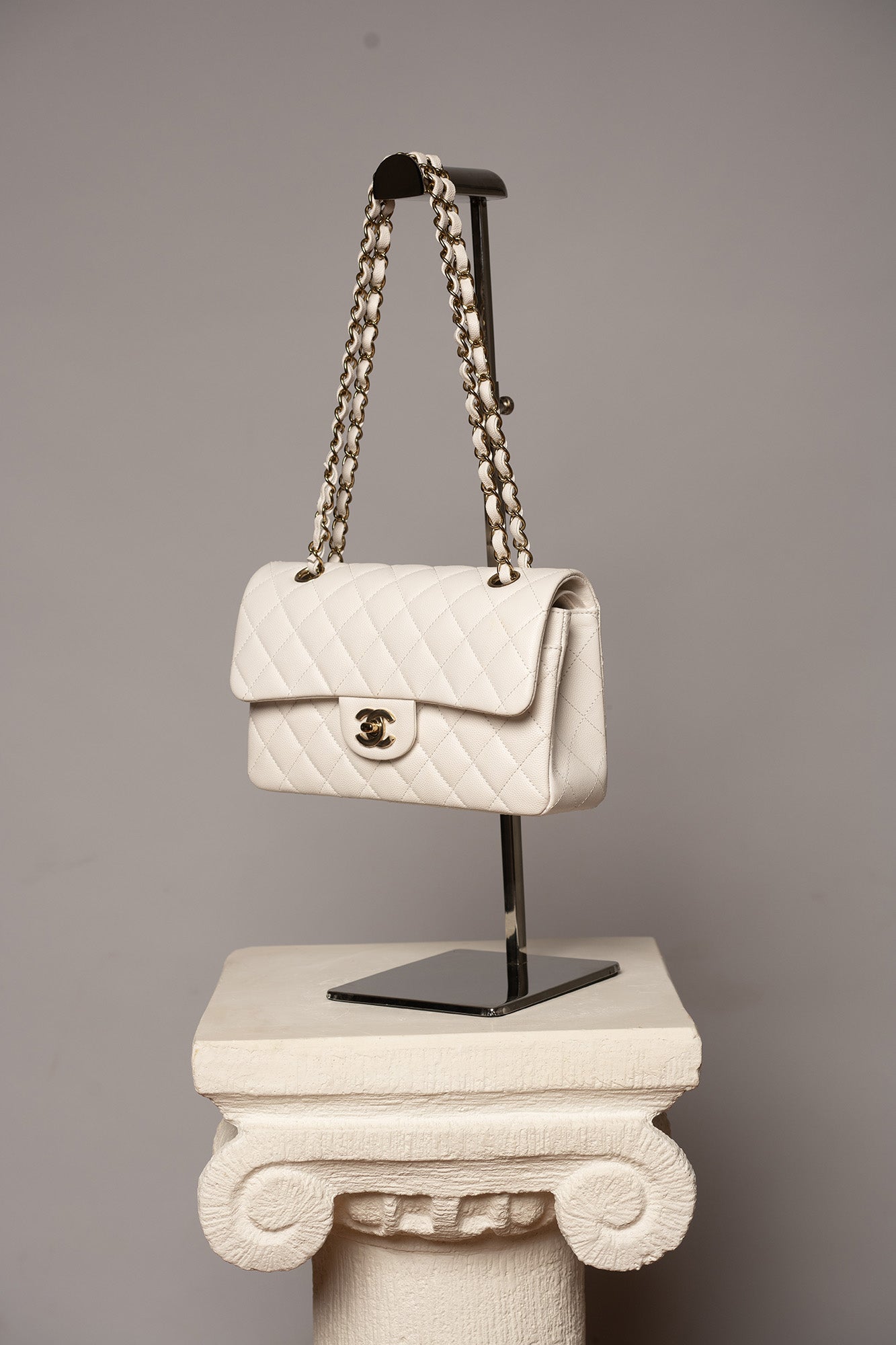 Classic Single Flap Jumbo Bag in White Caviar with SHW  Bag Religion
