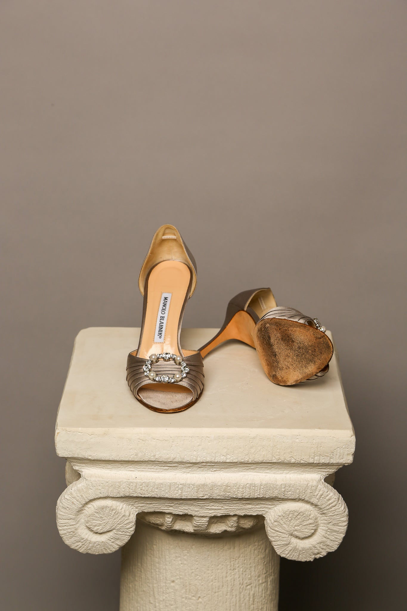 MANOLO BLAHNIK Silver Sandals