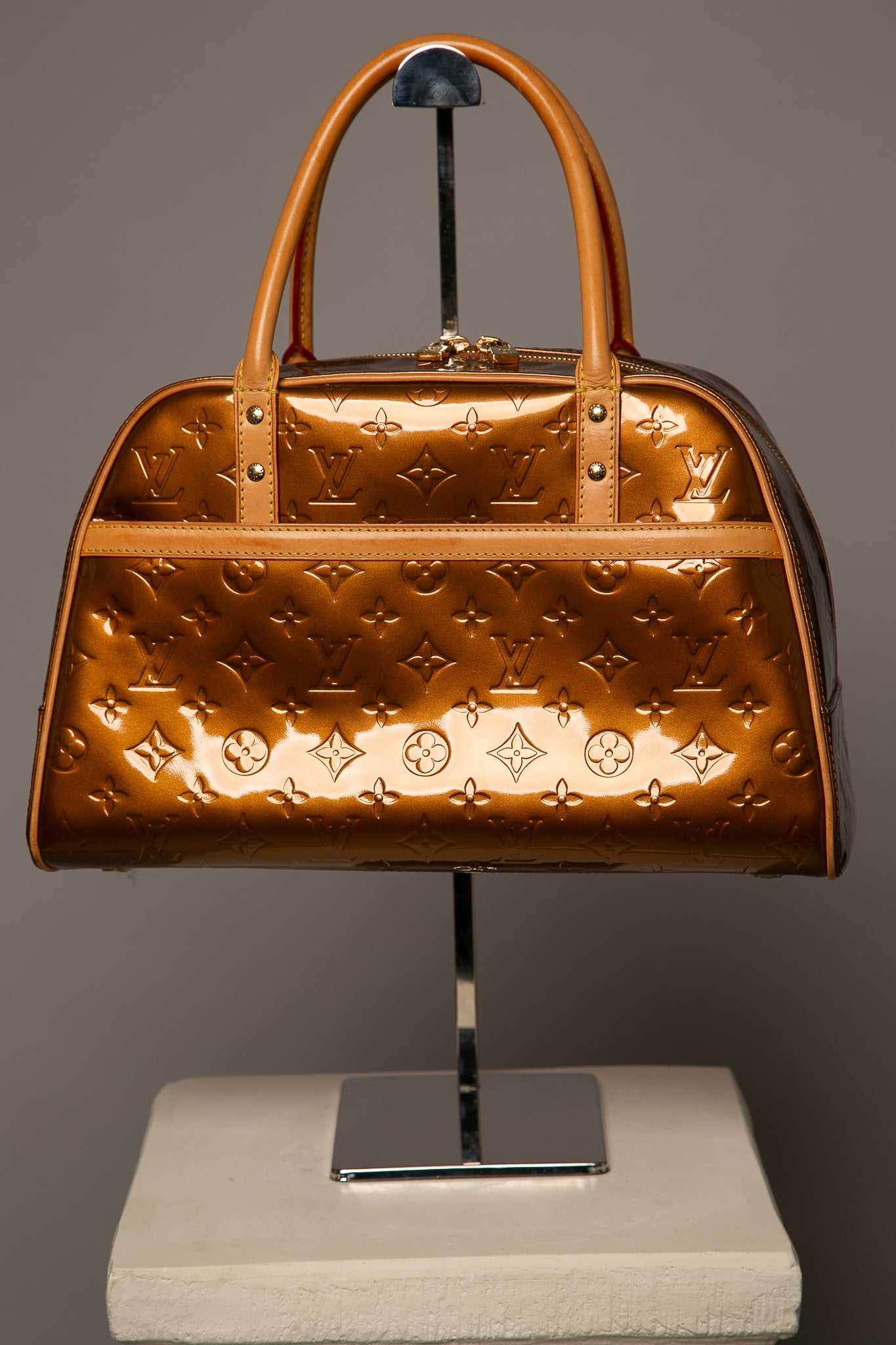 LOUIS VUITTON Monogram Vernis Tompkins Bowling Bag