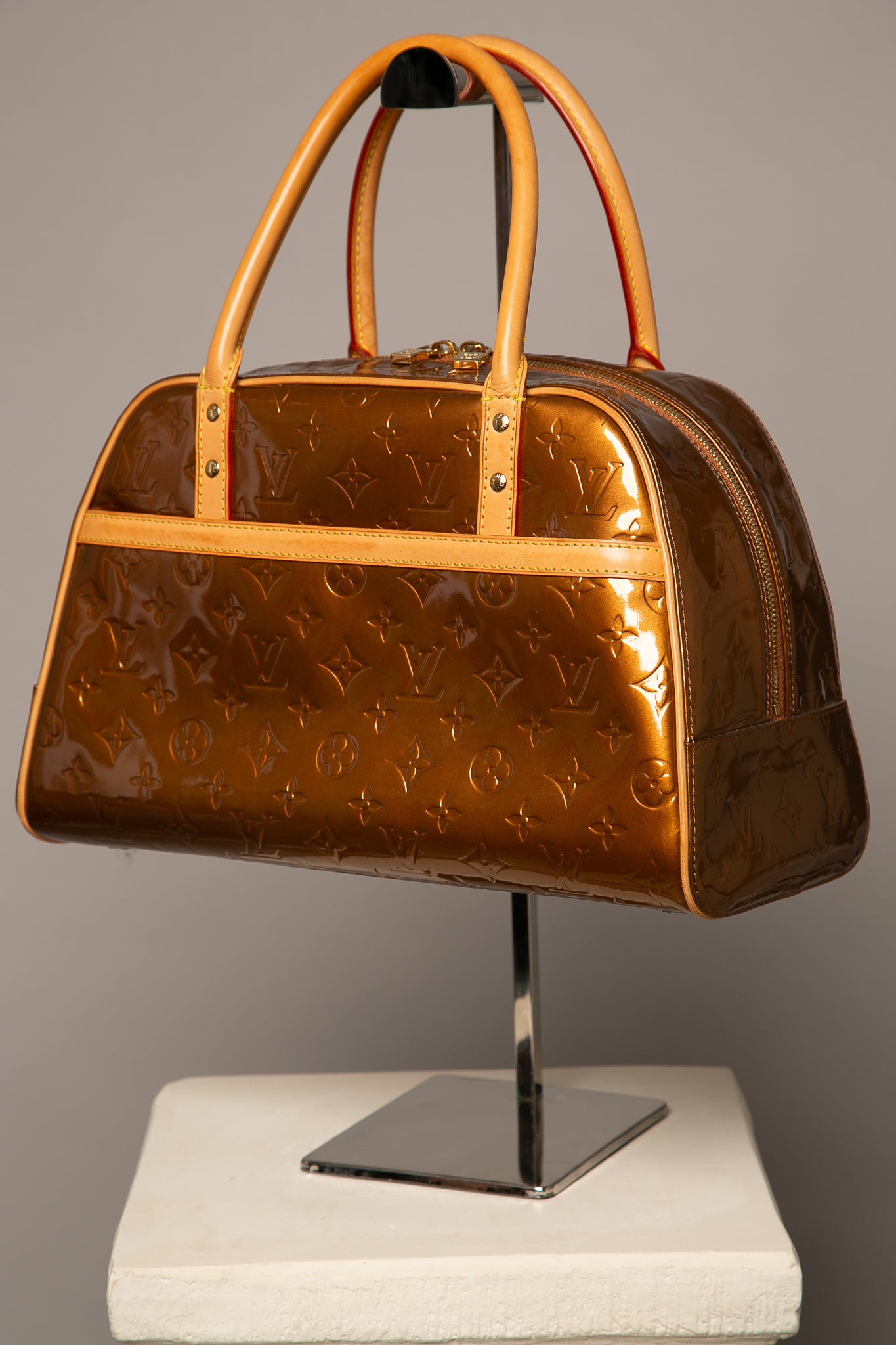 LOUIS VUITTON Monogram Vernis Tompkins Bowling Bag