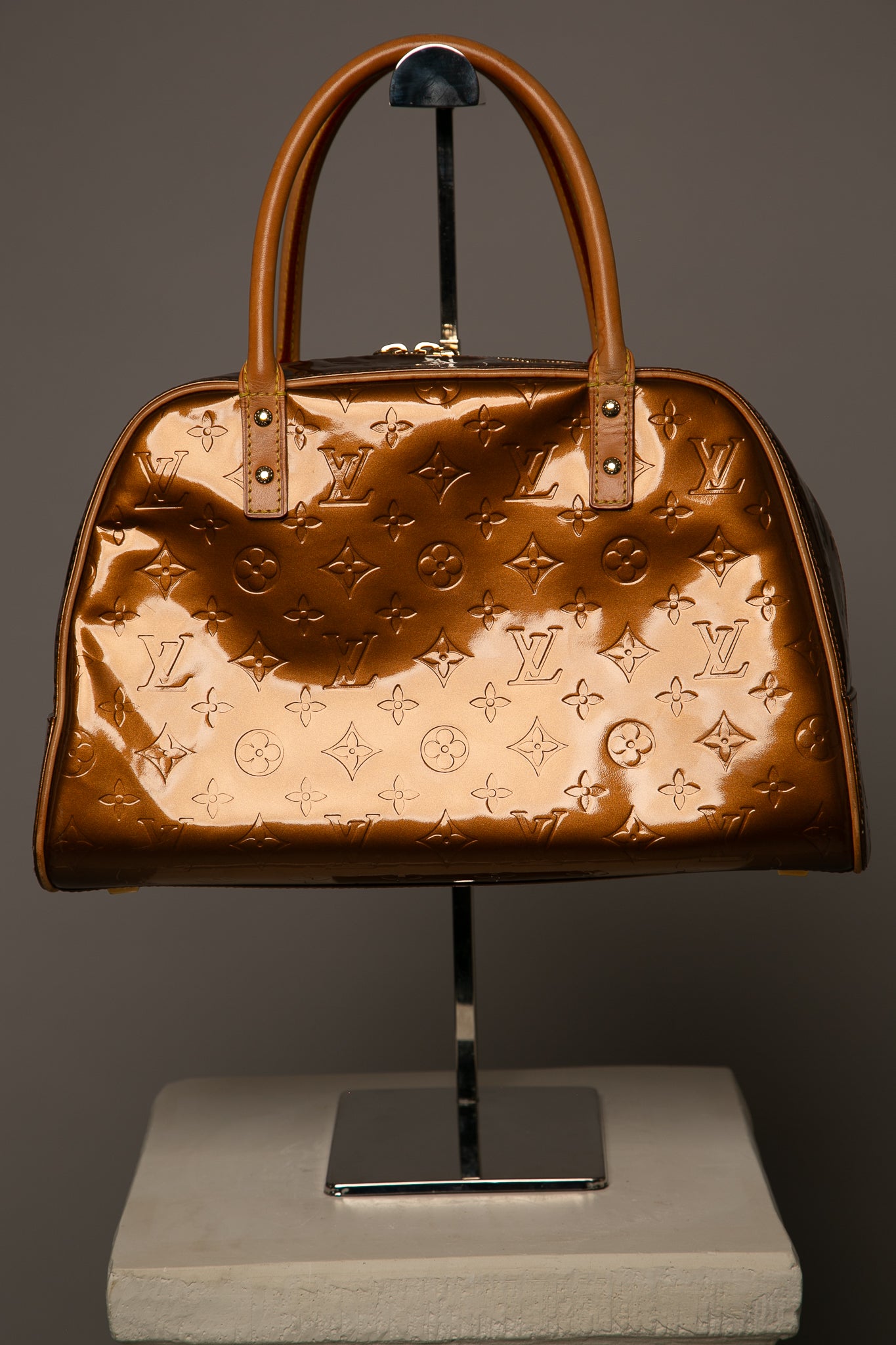 LOUIS VUITTON Monogram Vernis Tompkins Bowling Bag