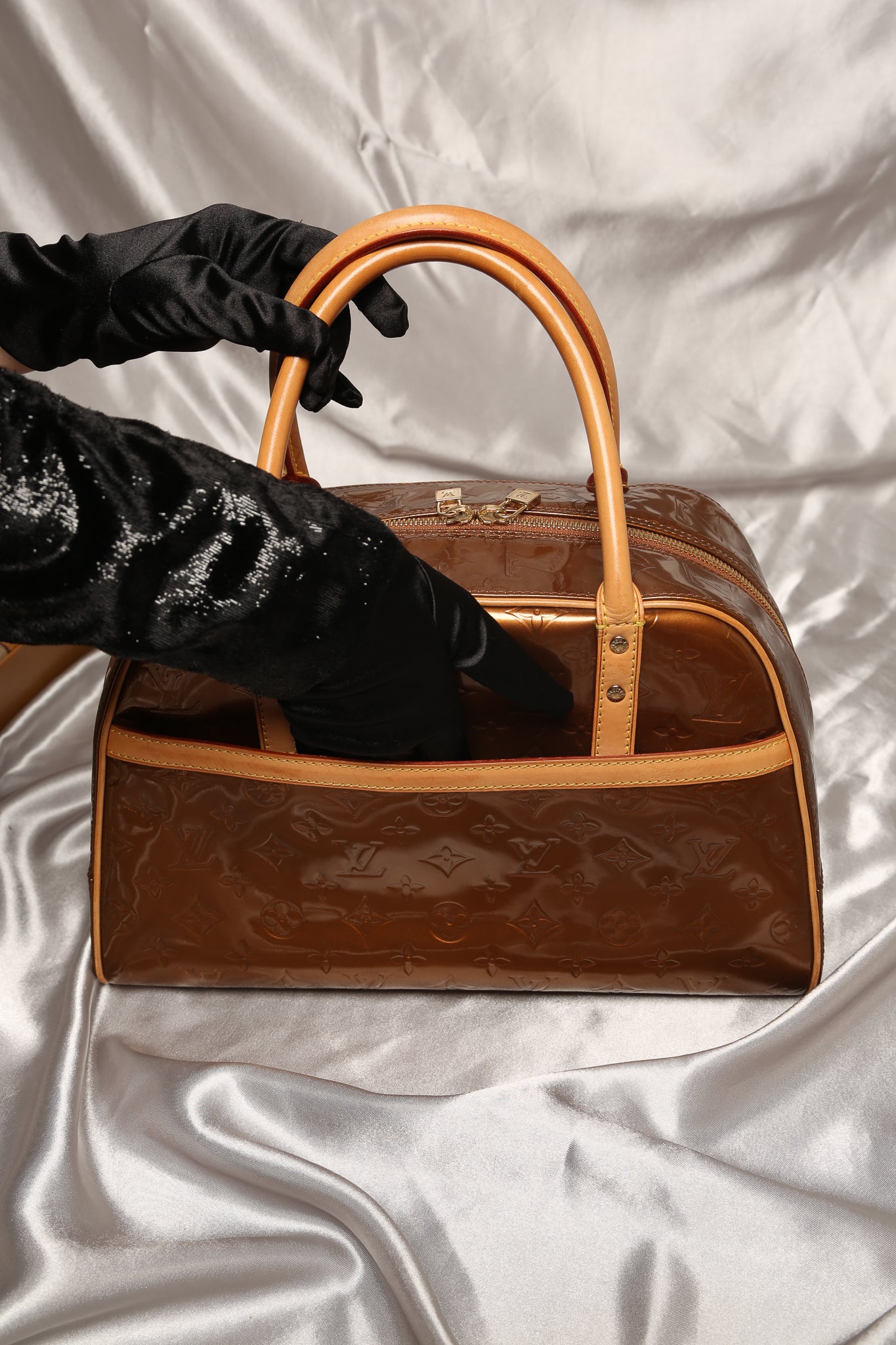 LOUIS VUITTON Monogram Vernis Tompkins Bowling Bag