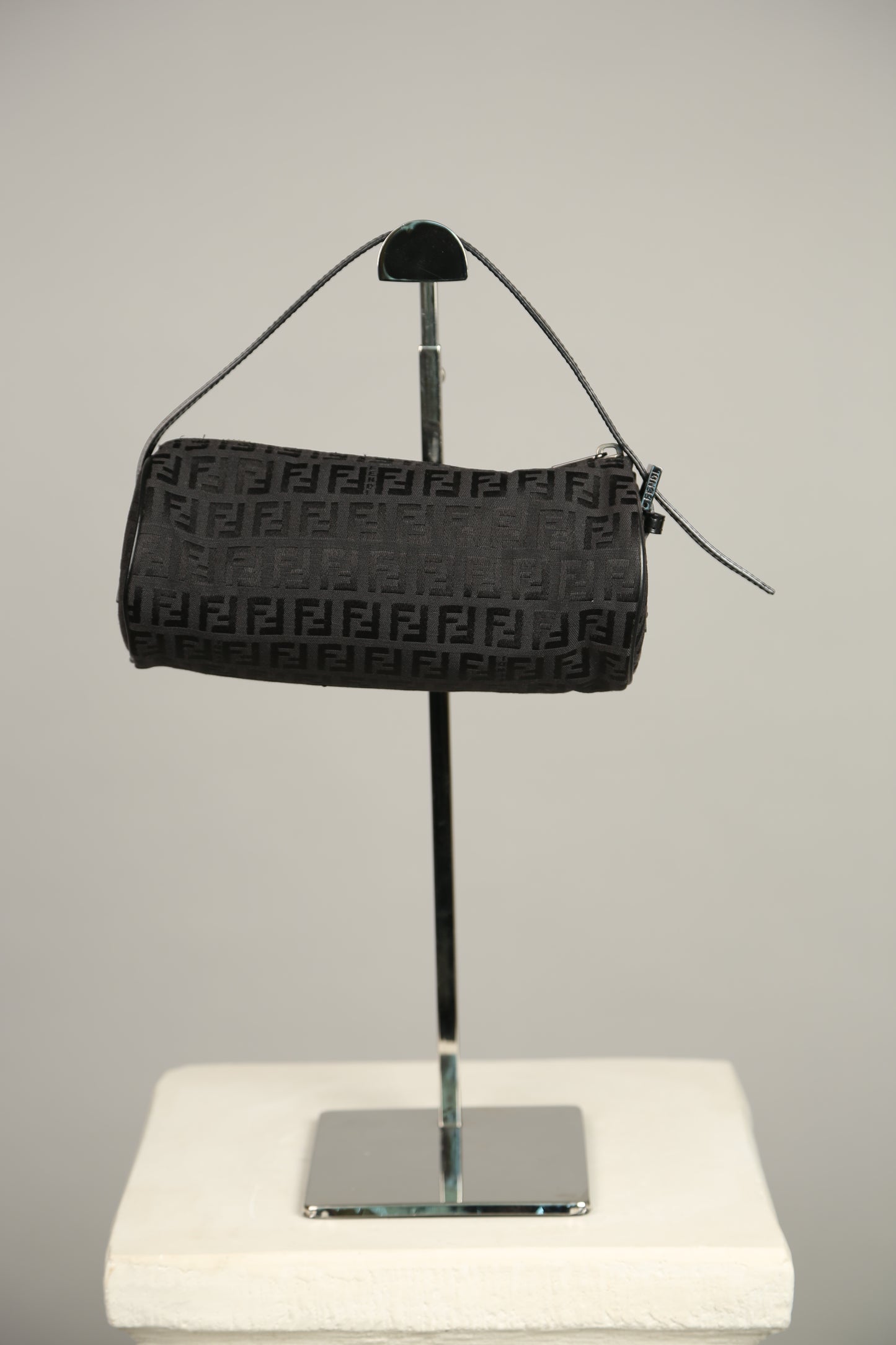 Rare FENDI Zucchino Barrel Pochette Black