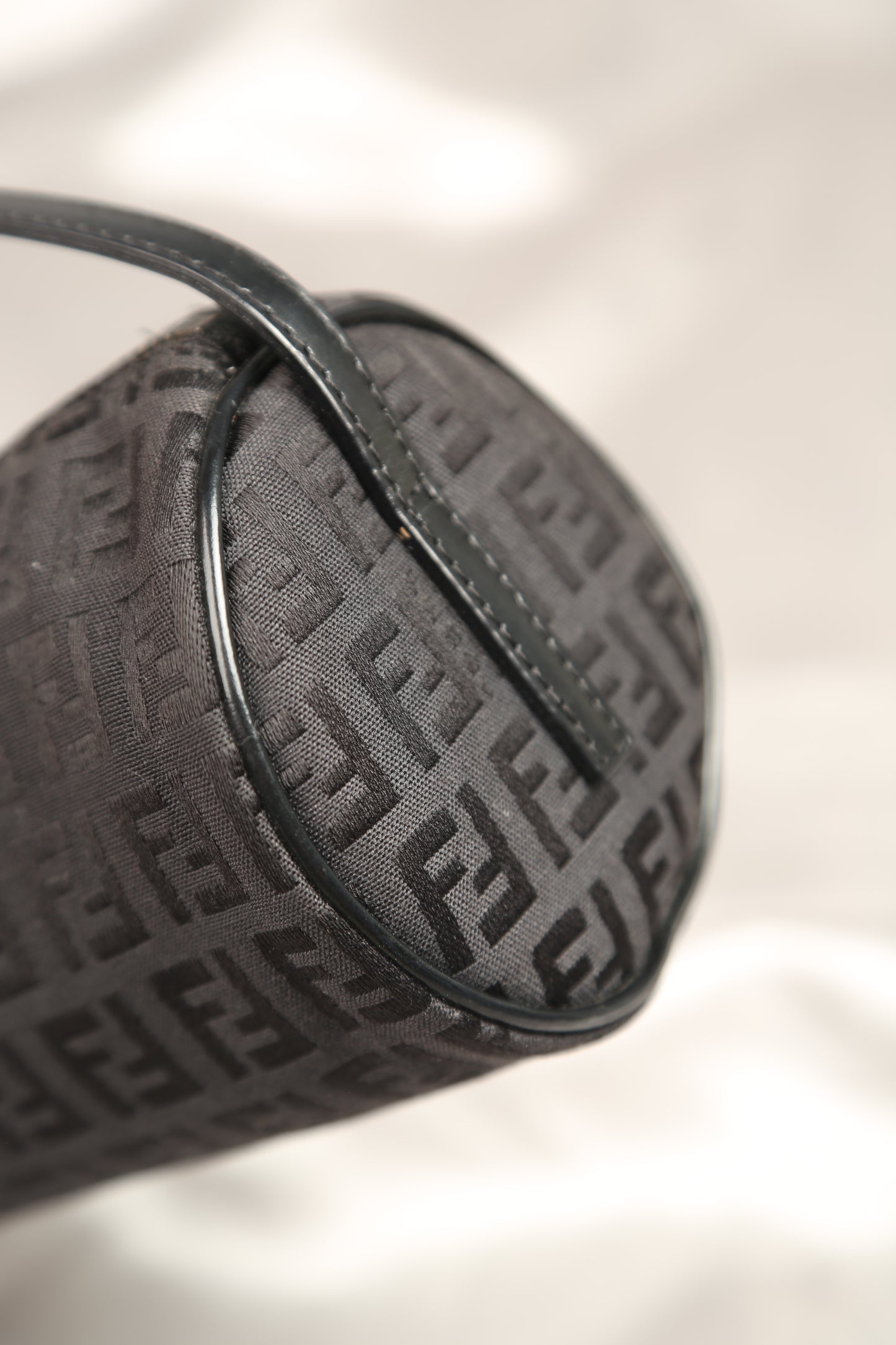 Rare FENDI Zucchino Barrel Pochette Black