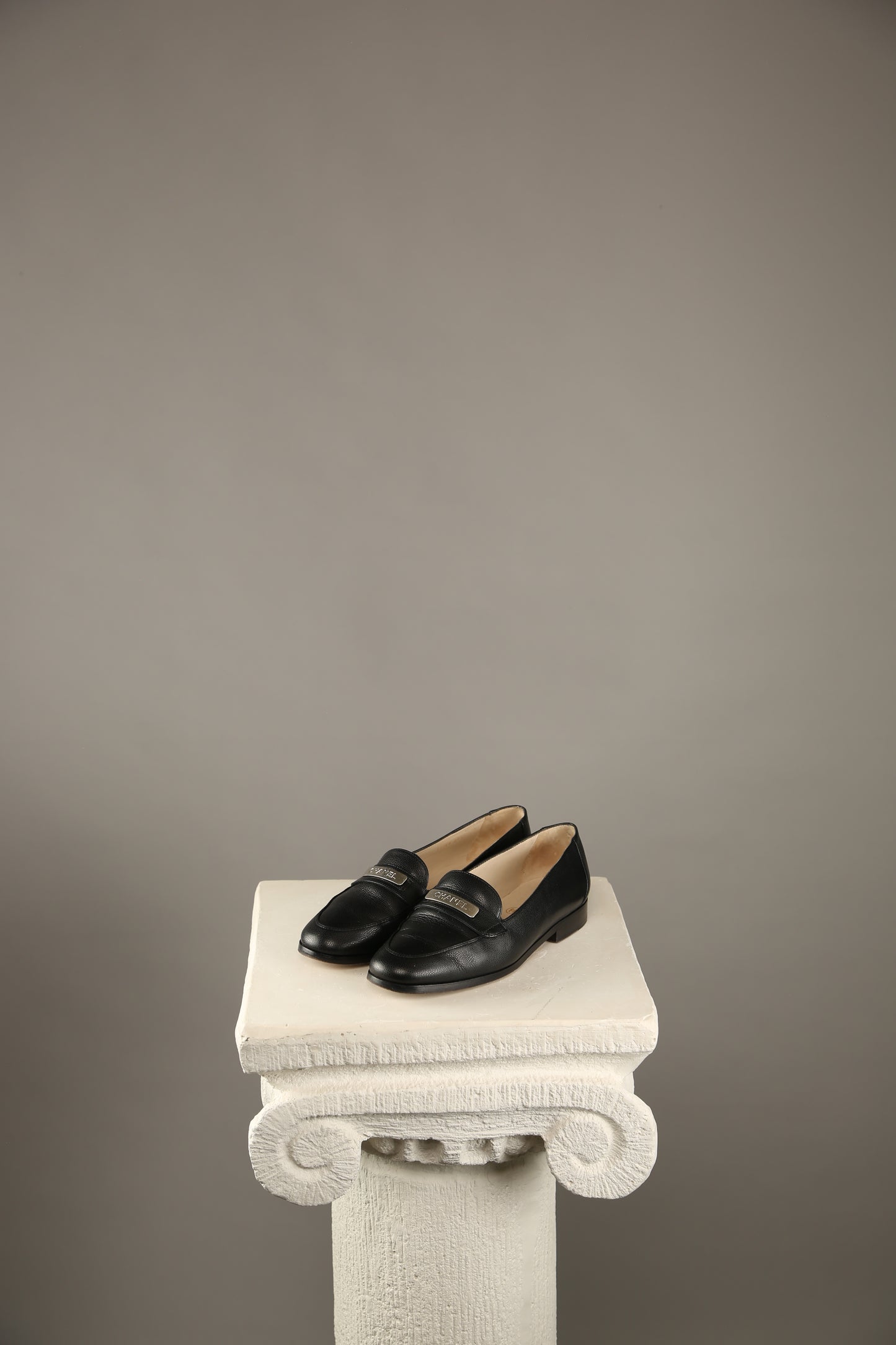 CHANEL Black Caviar Leather Loafer