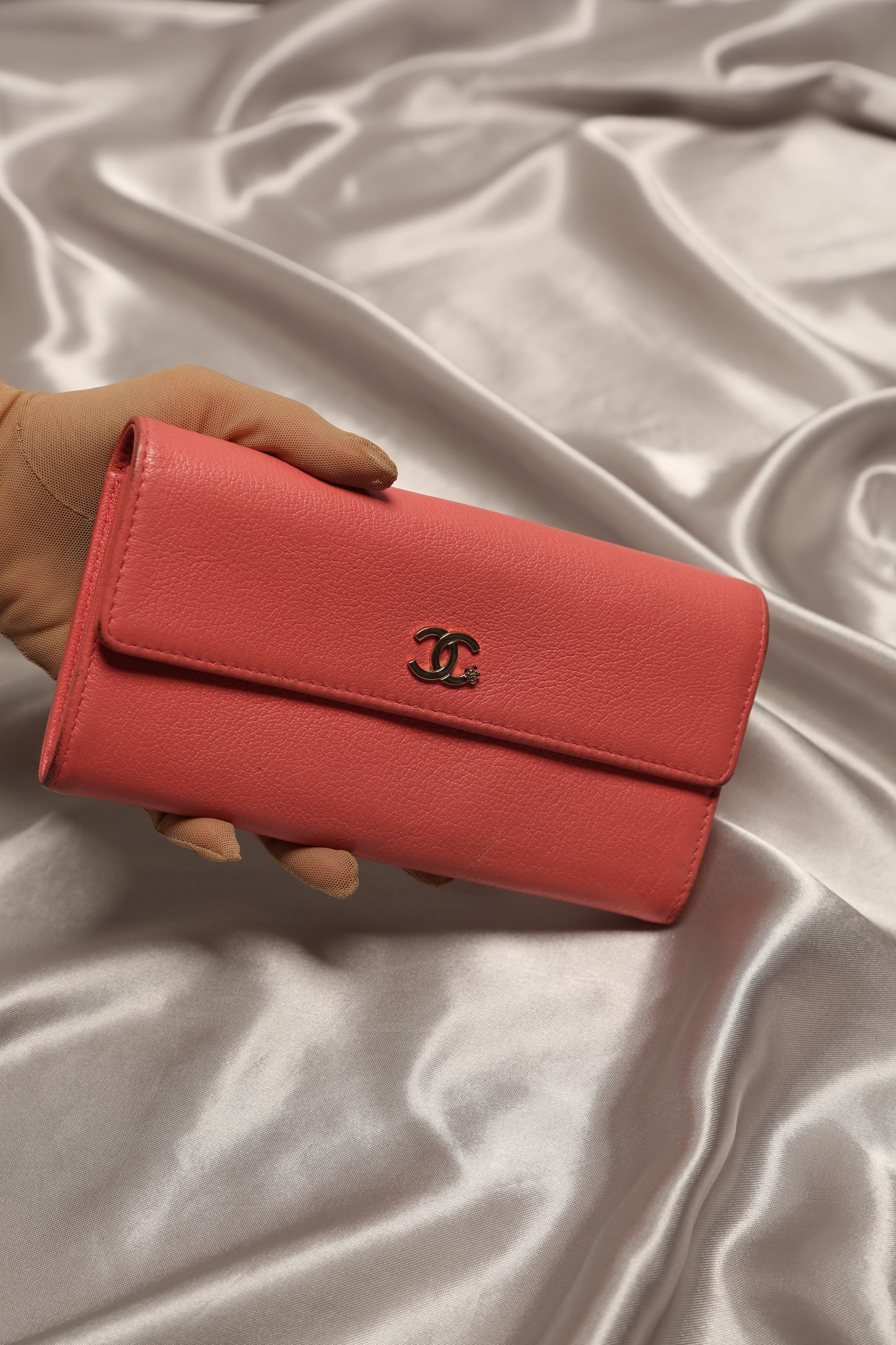 CHANEL Pink Long Wallet