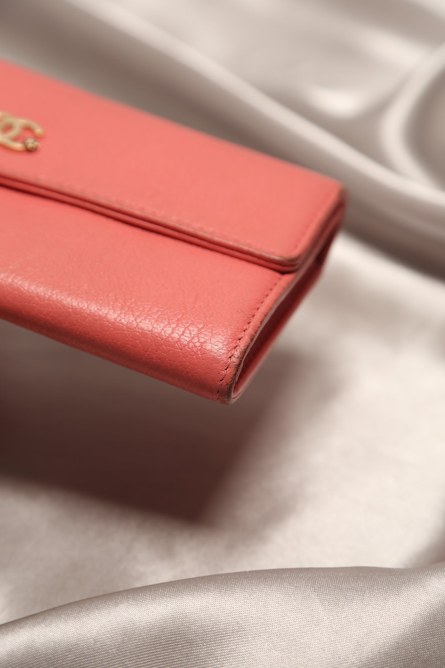 CHANEL Pink Long Wallet