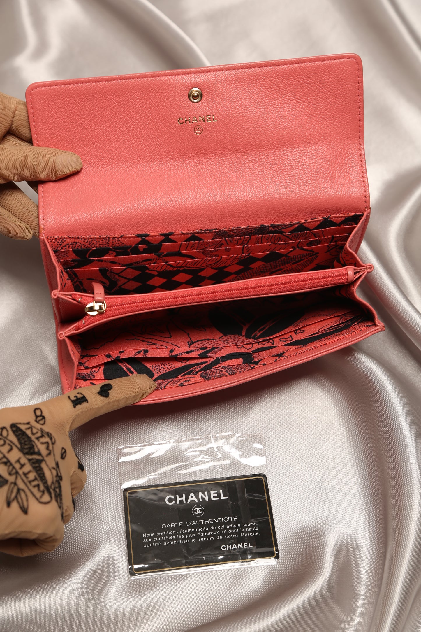 CHANEL Pink Long Wallet