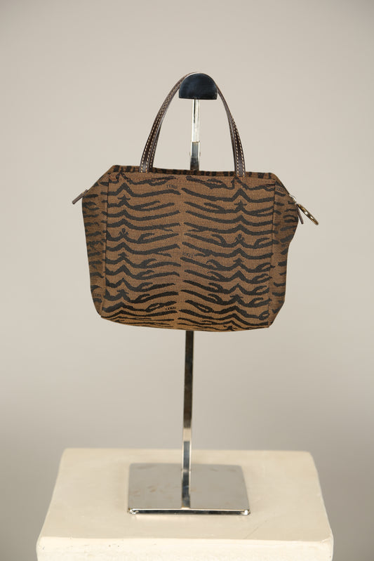Extremely Rare FENDI Animal Print Top Handle Bag