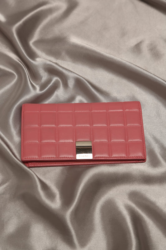 CHANEL Pink Chocolate Bar Wallet