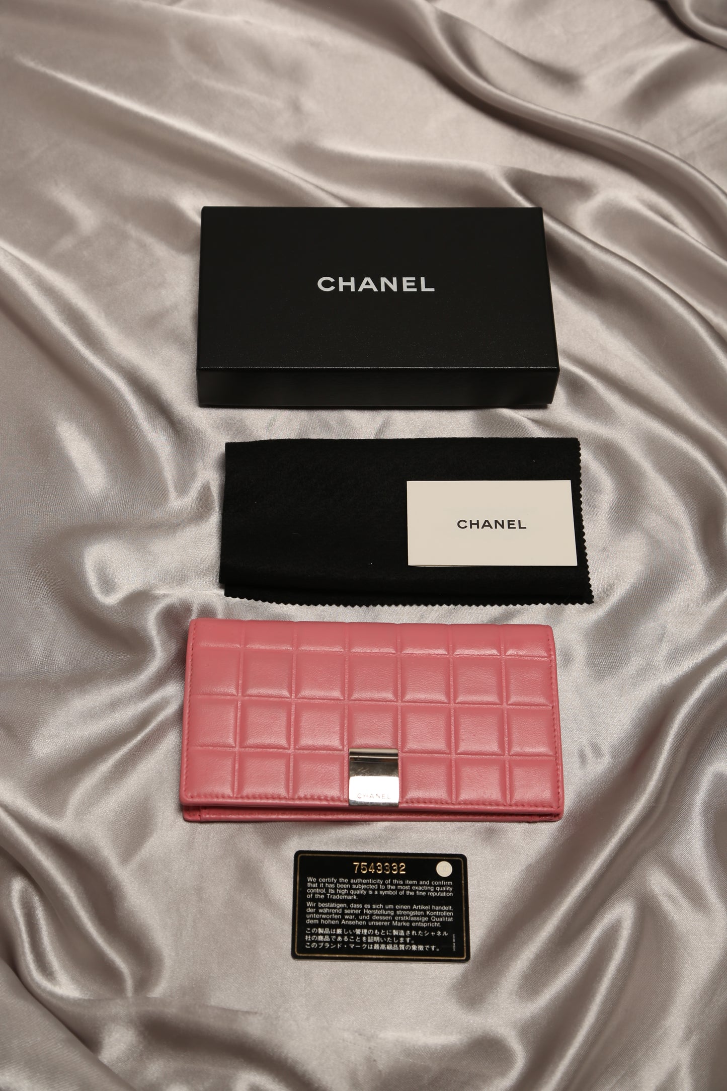 CHANEL Pink Chocolate Bar Wallet