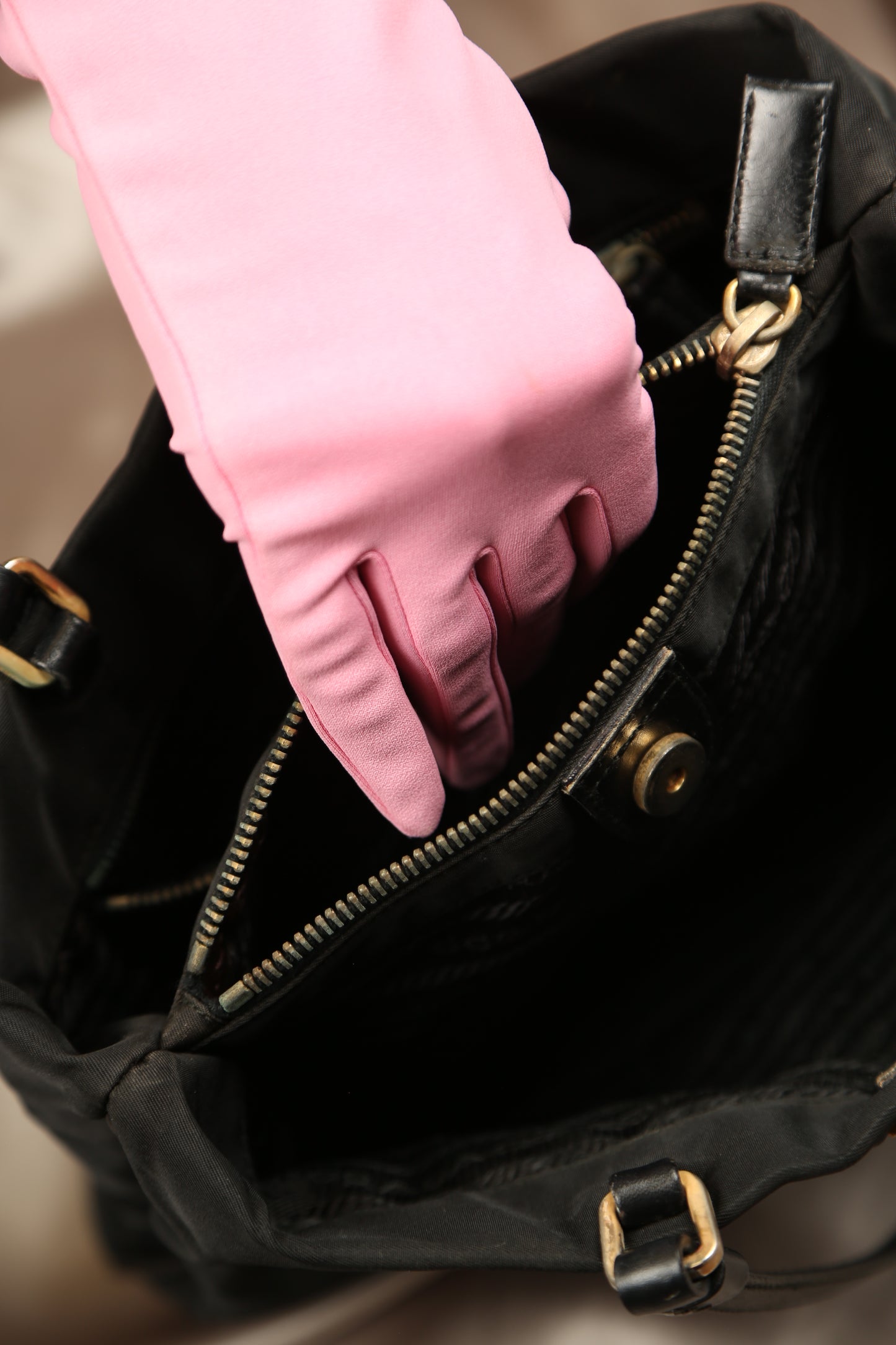 PRADA Nylon Tote Shoulder Bag