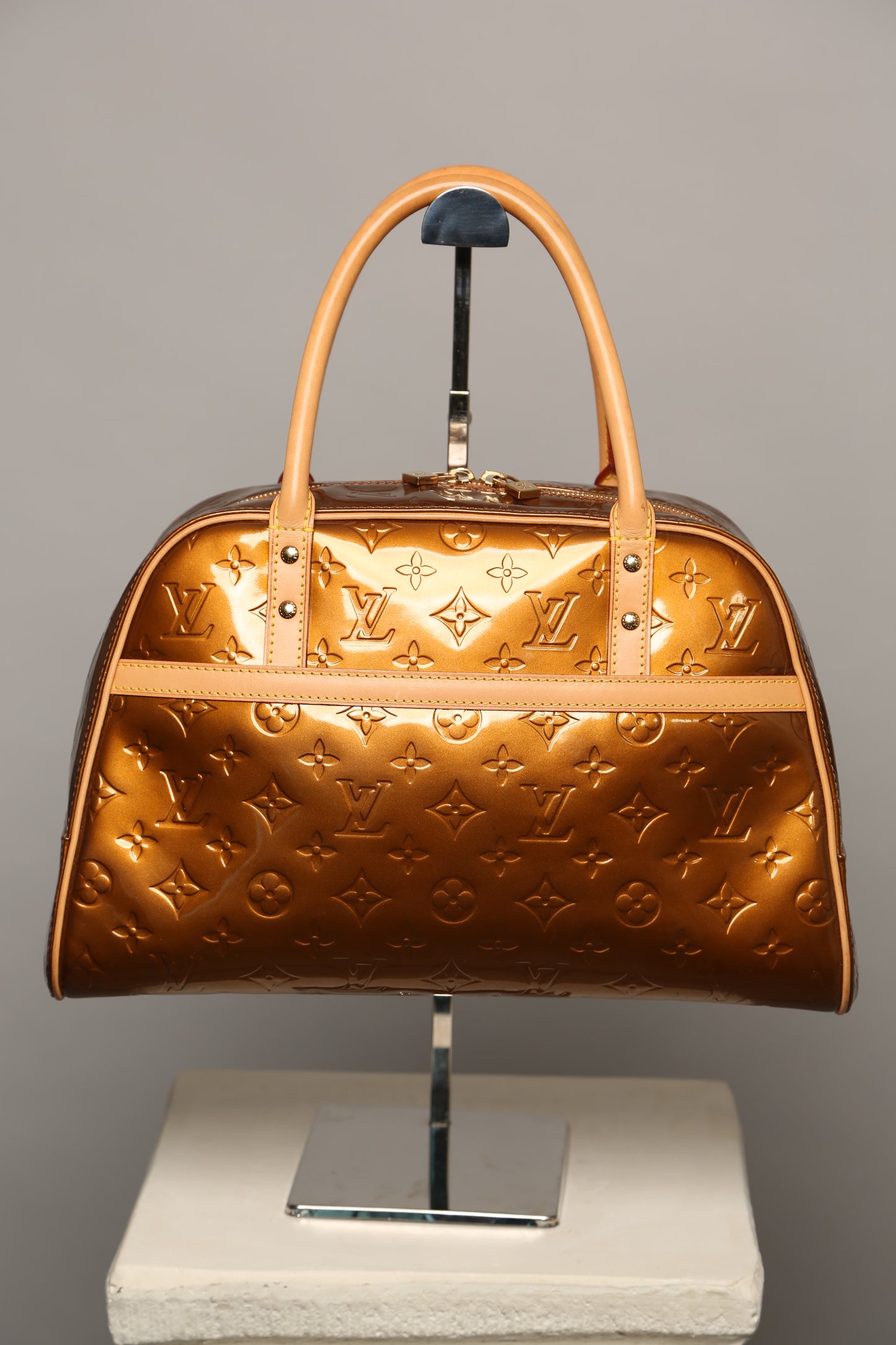 LOUIS VUITTON Monogram Vernis Tompkins Bowling Bag