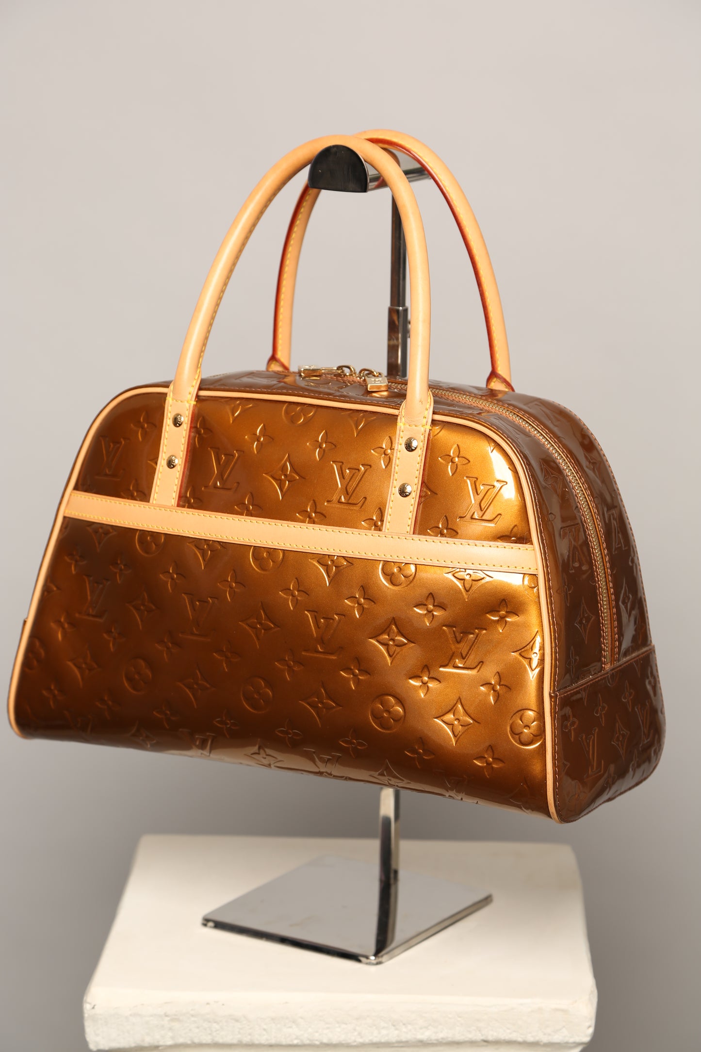 LOUIS VUITTON Monogram Vernis Tompkins Bowling Bag